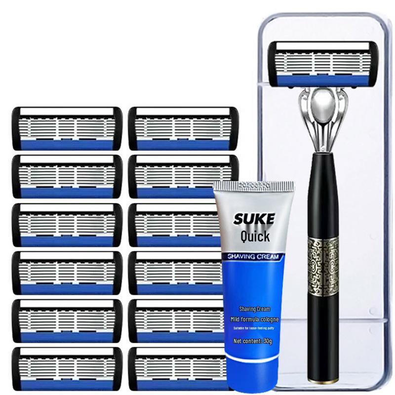 Мужская бритва в национальном стиле с универсальной шестилезвийной головкой 12 Razor Heads, 1 Handle, 1 Holder, Shaving Cream
Мужская бритва в национальном стиле с универсальной шестилезвийной головкой 12 Razor Heads, 1 Handle, 1 Holder, Shaving Cream