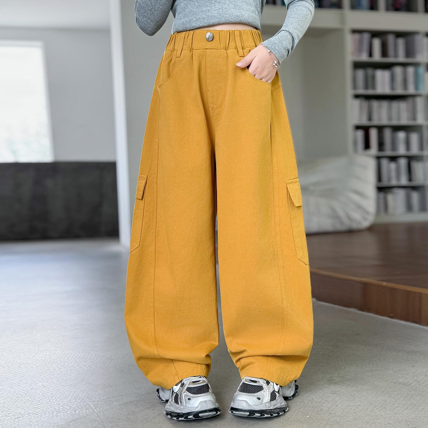 Трендовые широкие брюки-карго с саблей для девочек 2025 на весну и осень 140 cm жёлтый
Трендовые широкие брюки-карго с саблей для девочек 2025 на весну и осень 140 cm жёлтый