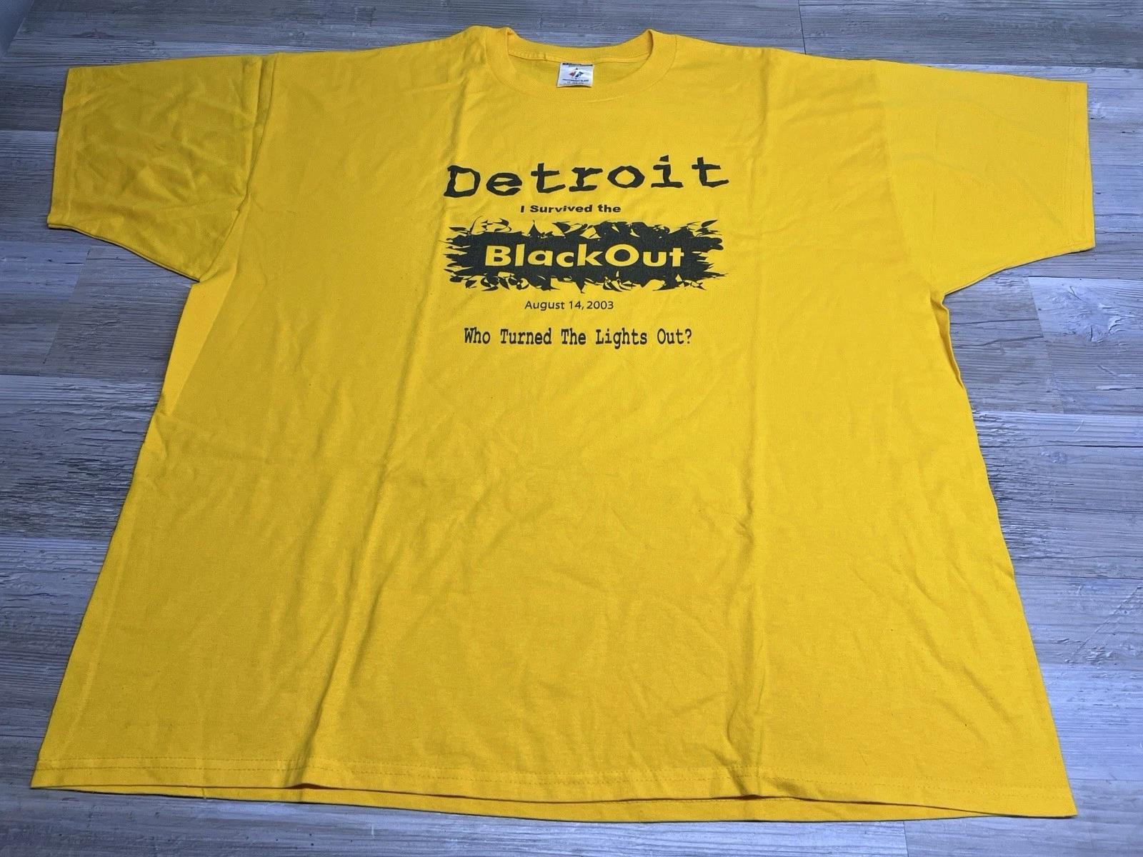 Vintage Detroit T-Shirt I Survived The Black Out 2003 Who Turned The Lights Out S
Vintage Detroit T-Shirt I Survived The Black Out 2003 Who Turned The Lights Out S