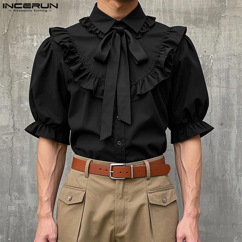 INCERUN Men Bow Tie Lapel Neck Puff Sleeve Buttons Casual Ruffled Shirts 3XL коричневий
INCERUN Men Bow Tie Lapel Neck Puff Sleeve Buttons Casual Ruffled Shirts 3XL коричневий