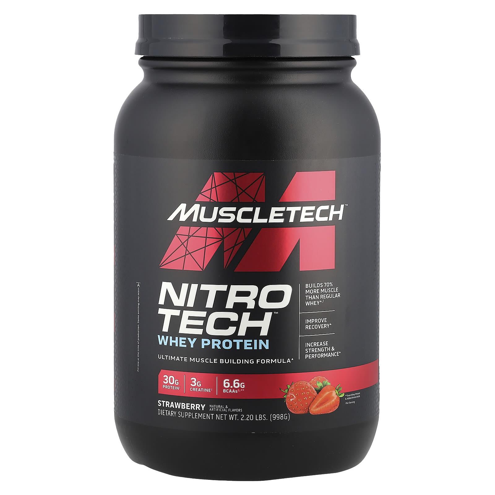 MuscleTech, Nitro-Tech, Whey Protein, Strawberry, 2.2 lb (998 g) 
MuscleTech, Nitro-Tech, Whey Protein, Strawberry, 2.2 lb (998 g)
