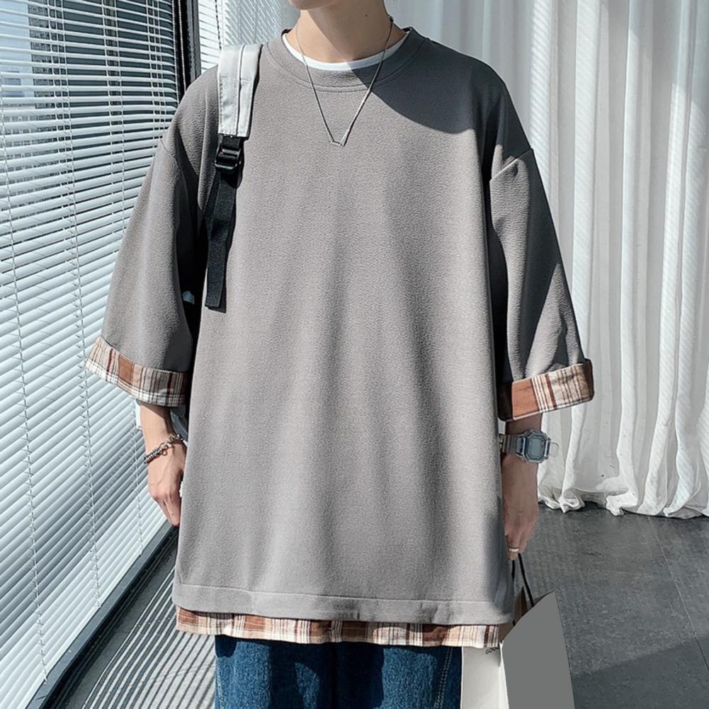 Spring Summer Men s T-shirts Women Oversized 2XL Korean Style Loose Plaid T-shirt Casual Seven Sleeves T-Shirt Male White XXXXXL сірий
Spring Summer Men s T-shirts Women Oversized 2XL Korean Style Loose Plaid T-shirt Casual Seven Sleeves T-Shirt Male White XXXXXL сірий