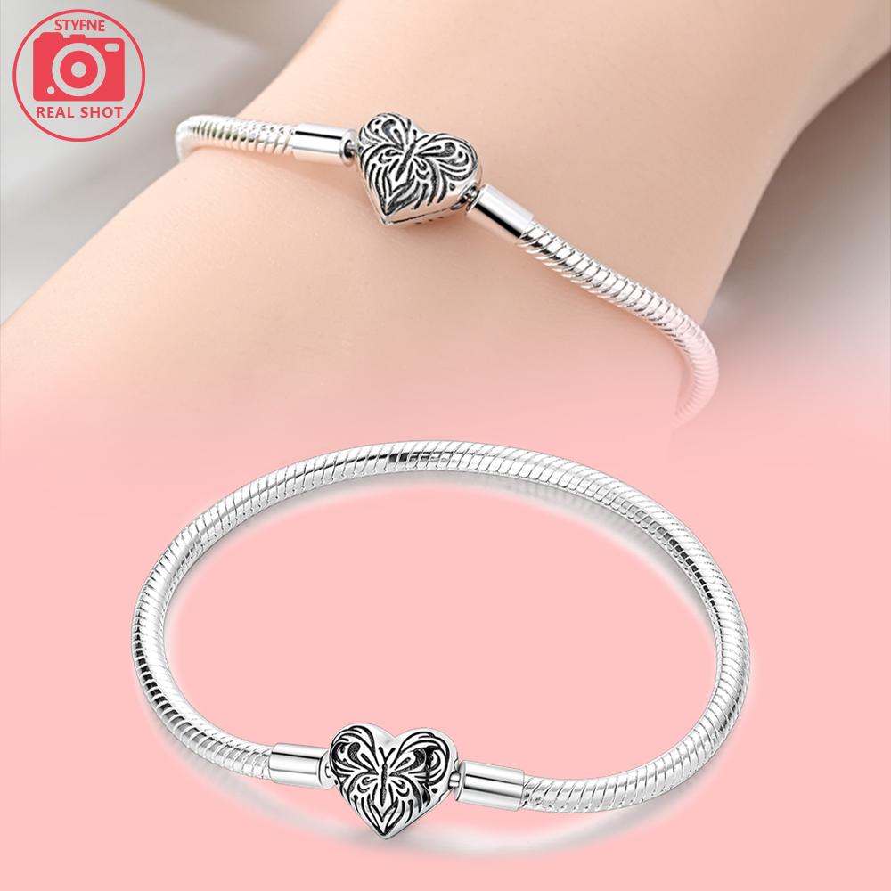 Authentic copper Forever Love Heart Zircon Bead Bracelets Butterfly Women Snake Chain Bracelets Valentines Day Gift Jewellery 18cm
Authentic copper Forever Love Heart Zircon Bead Bracelets Butterfly Women Snake Chain Bracelets Valentines Day Gift Jewellery 18cm