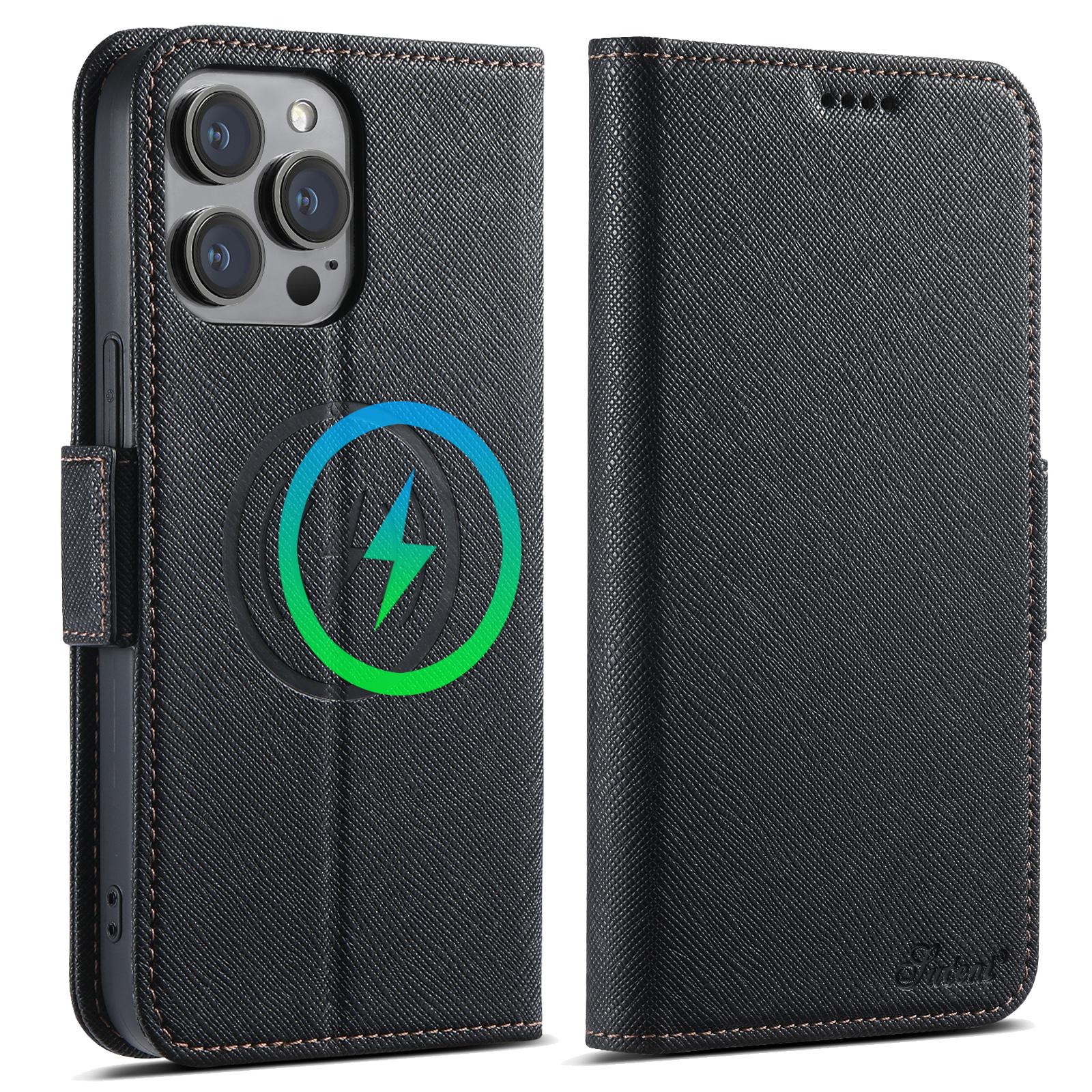 SUTENI J08 For iPhone 13 Pro Case Compatible with MagSafe Cross Texture Leather Wallet Phone Cover Black
SUTENI J08 For iPhone 13 Pro Case Compatible with MagSafe Cross Texture Leather Wallet Phone Cover Black