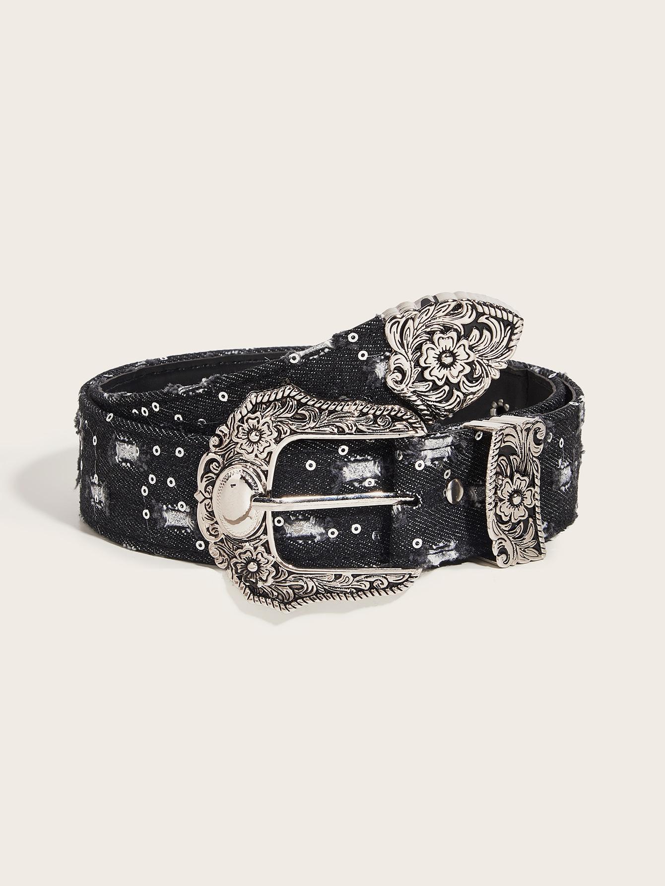 Retro Womens American Belt Flower Pattern Pin Buckle Accessories Clothing чорний
Retro Womens American Belt Flower Pattern Pin Buckle Accessories Clothing чорний