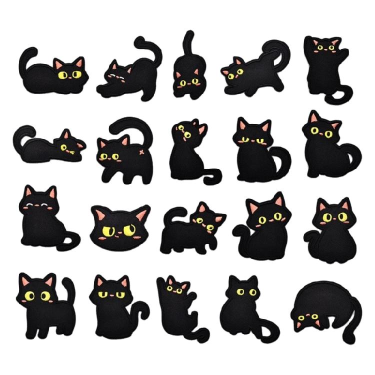 Pack Of 20 SelfAdhesive Embroidery Black Cats Sticker Fabric Patches For Customizing Jeans Hats And School Backpacks 1
Pack Of 20 SelfAdhesive Embroidery Black Cats Sticker Fabric Patches For Customizing Jeans Hats And School Backpacks 1