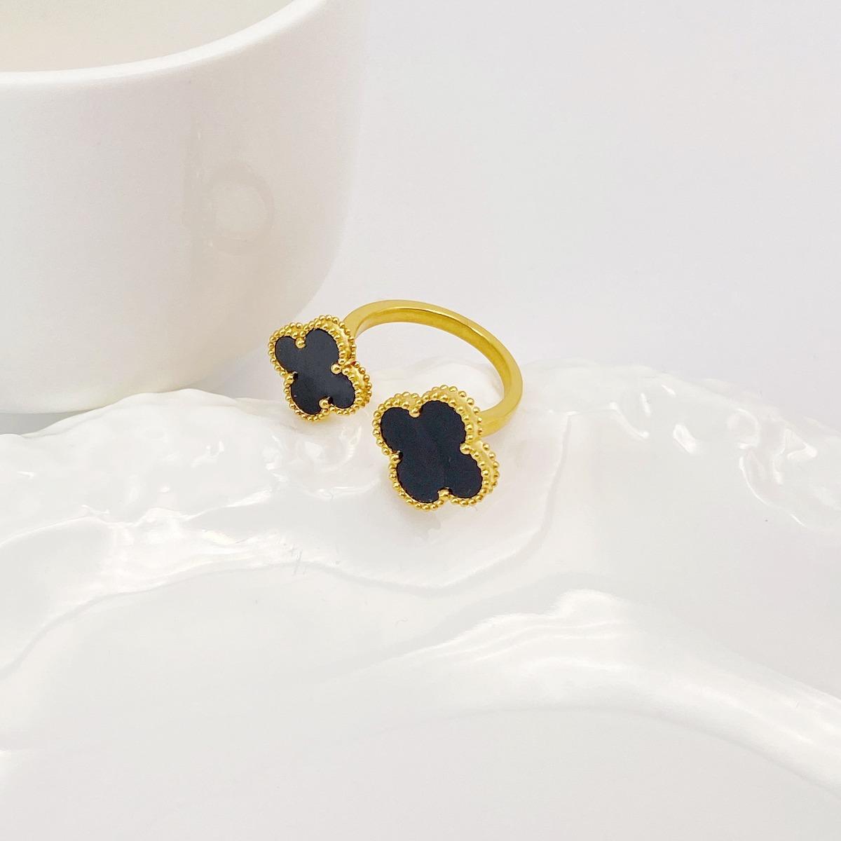 Высокая версия кольца с четырьмя листами клевера на удачу, женское новое нишевое регулируемое кольцо на палец, маленькое свежее ювелирное изделие чёрный
Высокая версия кольца с четырьмя листами клевера на удачу, женское новое нишевое регулируемое кольцо на палец, маленькое свежее ювелирное изделие чёрный