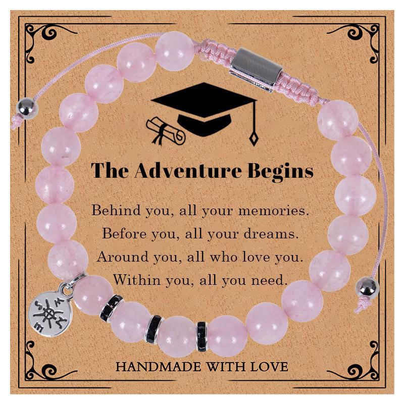 Pink Crystal Compass Bracelet: Handwoven Natural Stone, Graduation Gift Going Places Theme
Pink Crystal Compass Bracelet: Handwoven Natural Stone, Graduation Gift Going Places Theme