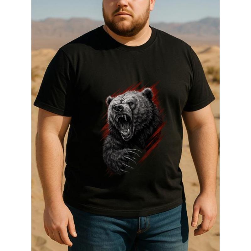 European sizes Wild Bear Pattern Men s Printed Short-sleeved T-shirt, New Breathable Men s Wear, Fashionable Style, Loose Round-neck Top 4XL чорний
European sizes Wild Bear Pattern Men s Printed Short-sleeved T-shirt, New Breathable Men s Wear, Fashionable Style, Loose Round-neck Top 4XL чорний