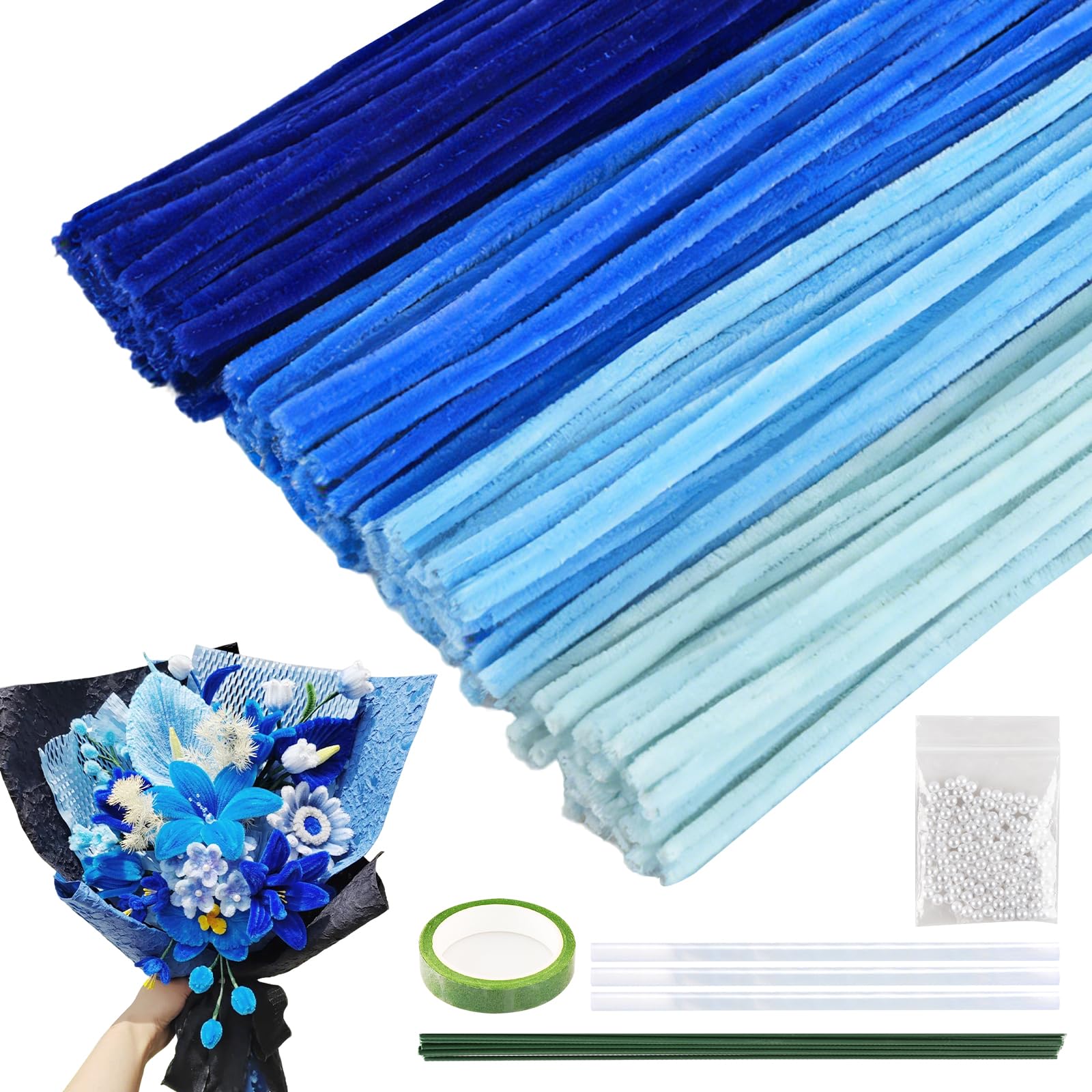 CHWNIBAY Craft Mall Color Mix Blue Series Artificial Flower Stems 200 Pieces 6mm with Flower Tape 1 Roll for DIY Flower Making Interior Decoration
CHWNIBAY Craft Mall Color Mix Blue Series Artificial Flower Stems 200 Pieces 6mm with Flower Tape 1 Roll for DIY Flower Making Interior Decoration