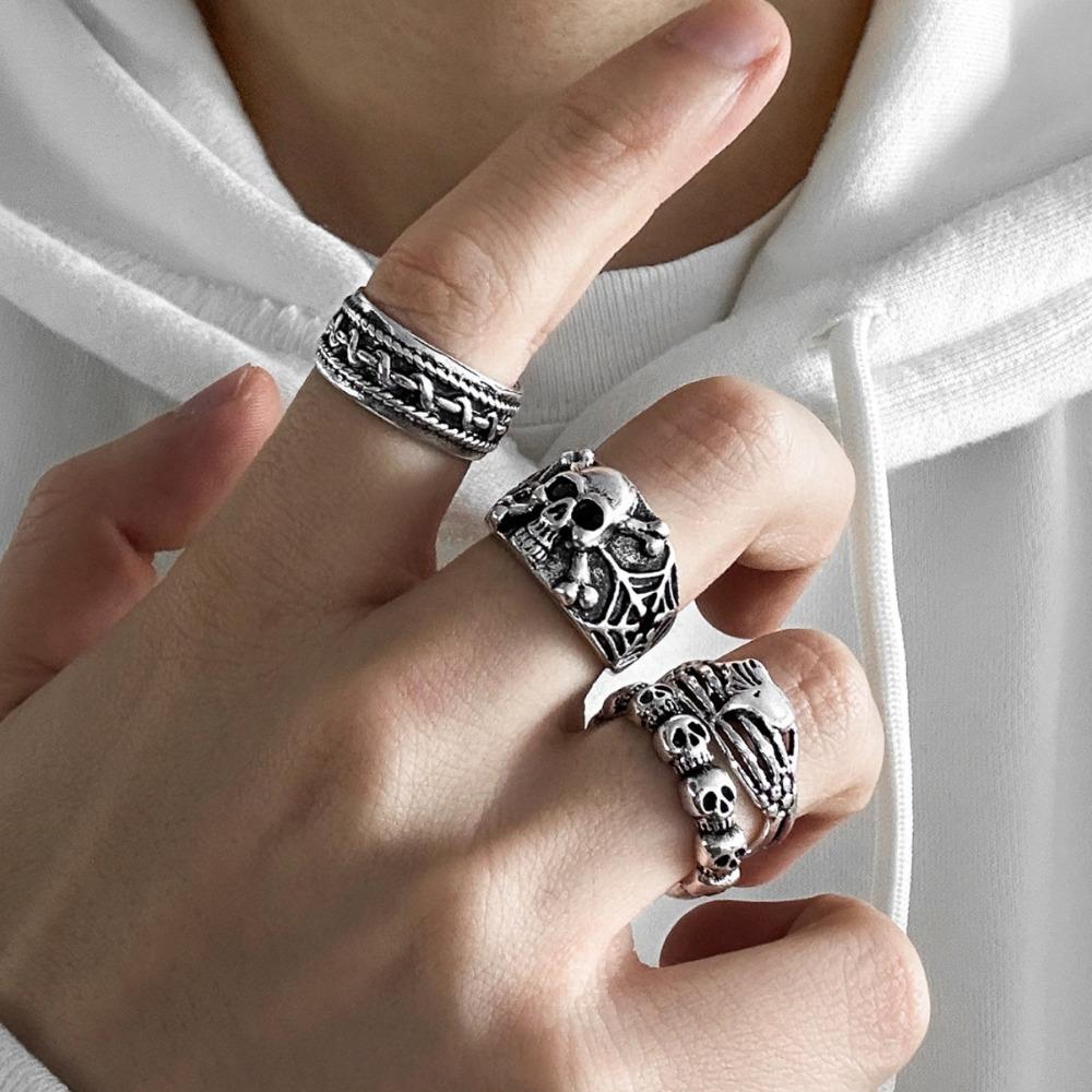 4PCS Gothic Trendy Jewelry Silver Color Skull Finger Rings for Women Punk Heart Butterfly Boho Ring срібний
4PCS Gothic Trendy Jewelry Silver Color Skull Finger Rings for Women Punk Heart Butterfly Boho Ring срібний