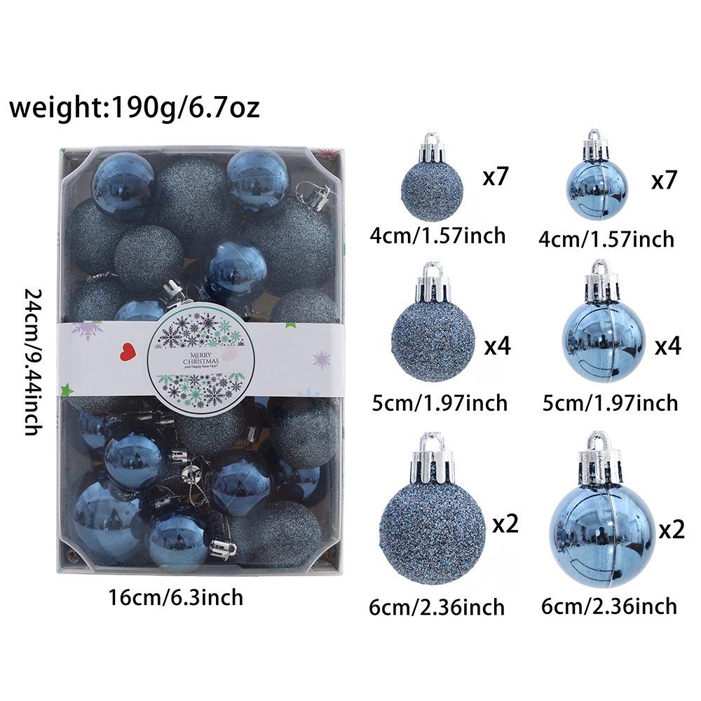 26-Piece Christmas Ornament Set: Colored Ball Decorations (4/5/6cm) in Rectangular Box for Tree Décor
26-Piece Christmas Ornament Set: Colored Ball Decorations (4/5/6cm) in Rectangular Box for Tree Décor