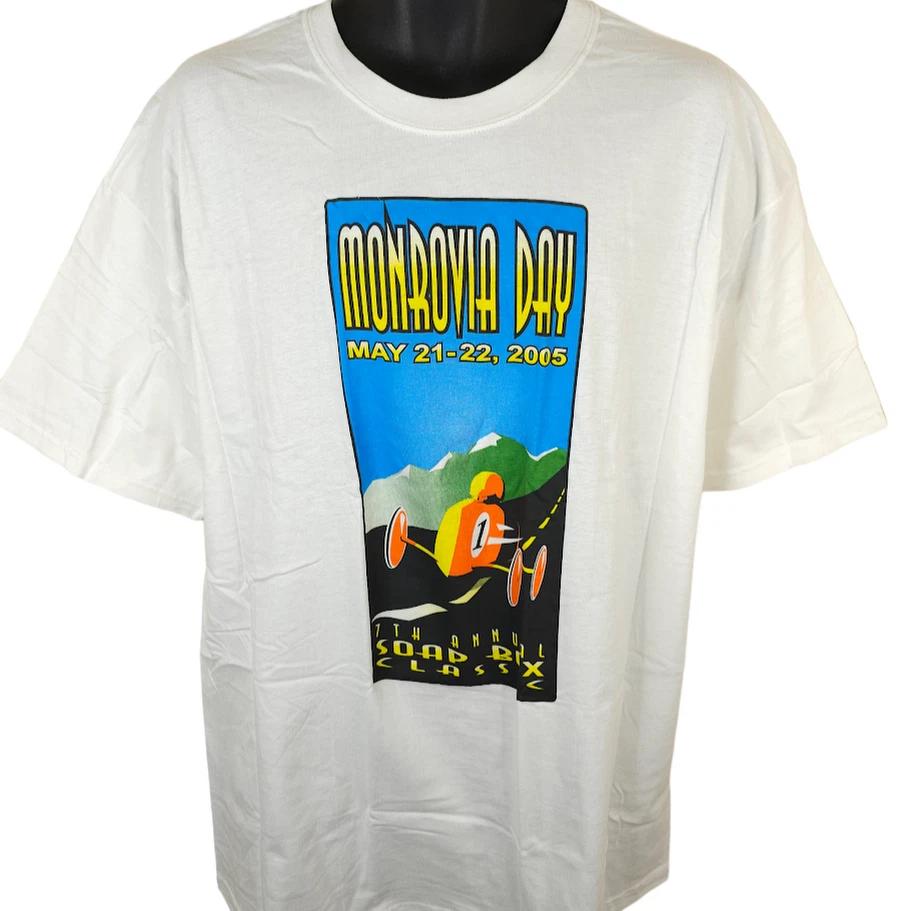 Vintage Soap Box Derby 100% Cotton T-shirt Mens Tees Top Mens Size XL White Y2K 2005 Monrovia Day 3XL
Vintage Soap Box Derby 100% Cotton T-shirt Mens Tees Top Mens Size XL White Y2K 2005 Monrovia Day 3XL