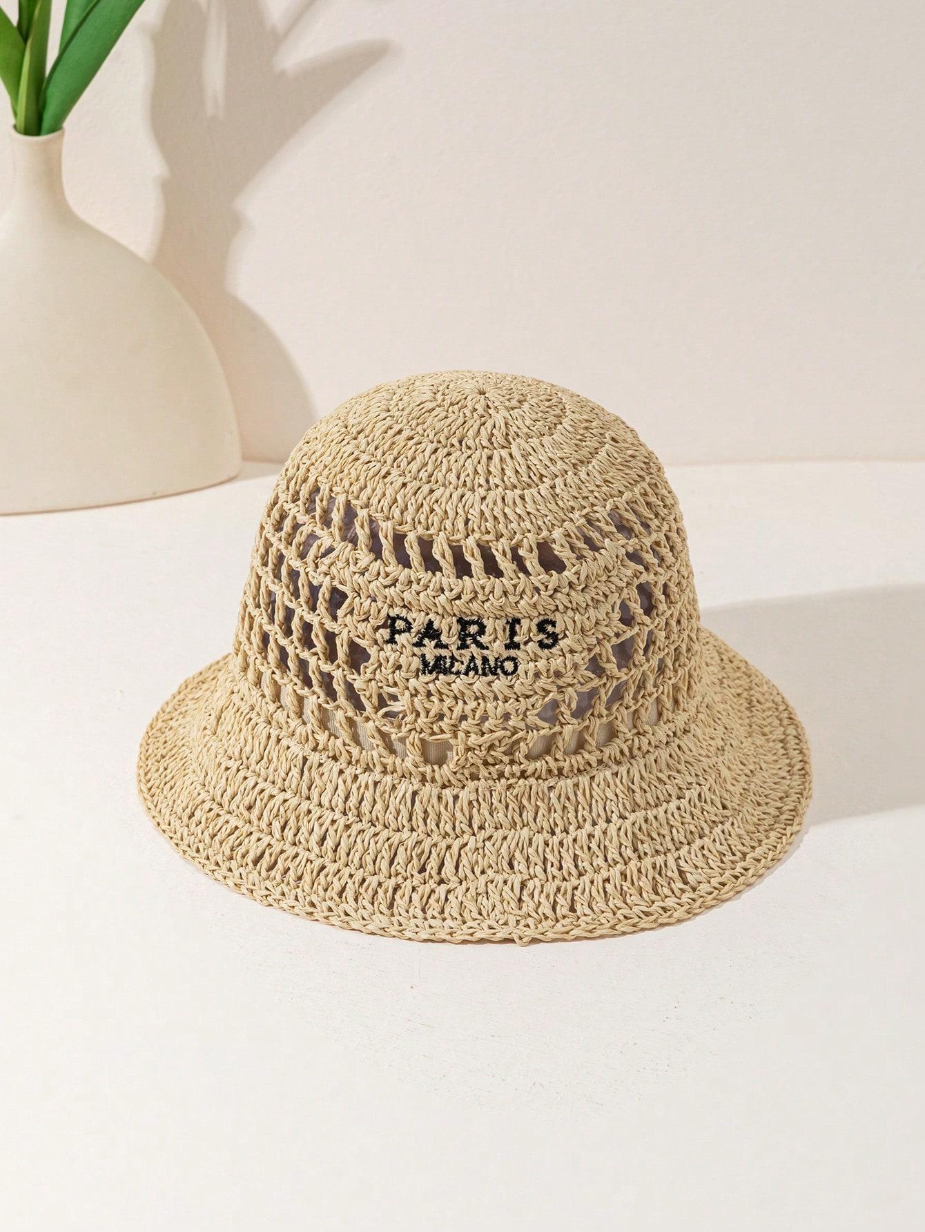 Women s Fashionable Bohemian Beach Resort Inverted Triangle Letter Embroidery Handmade Crocheted Straw Hat
Women s Fashionable Bohemian Beach Resort Inverted Triangle Letter Embroidery Handmade Crocheted Straw Hat