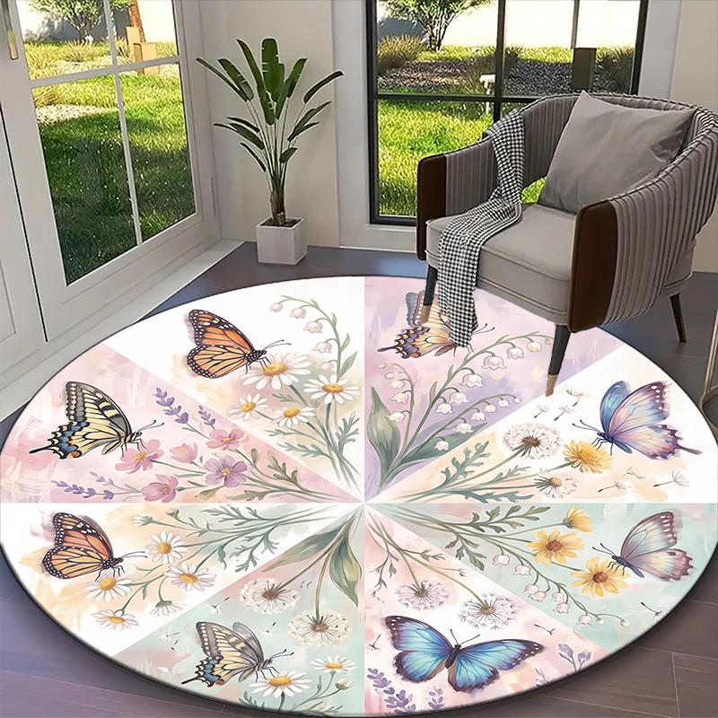 Deep Green Butterflies Carpet, Non-slip Office Chair Rug, Digital Print Home Round Rug, Unique Festival Decorations Diameter 60cm
Deep Green Butterflies Carpet, Non-slip Office Chair Rug, Digital Print Home Round Rug, Unique Festival Decorations Diameter 60cm