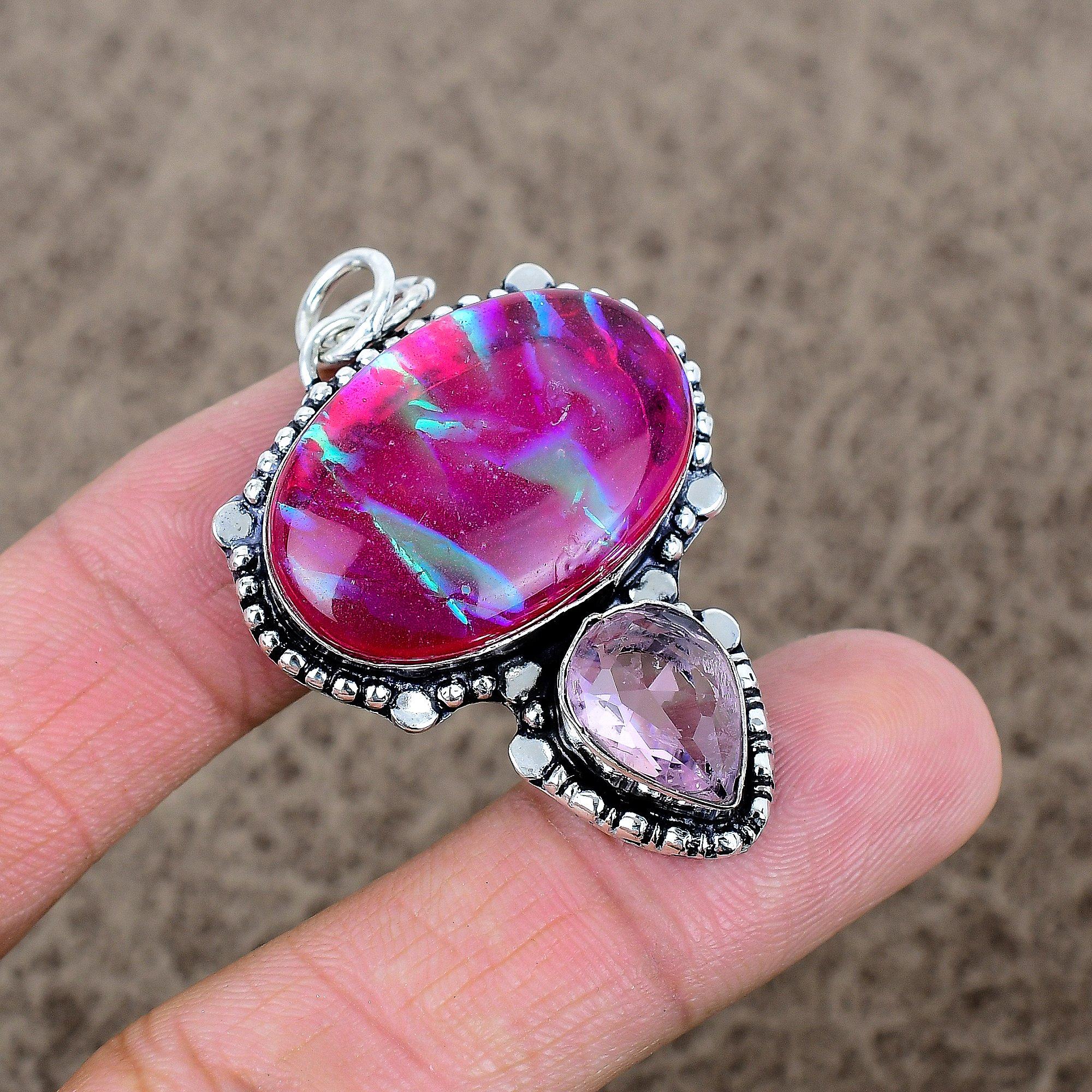 Triplet Opal, Kunzite Gemstone 925 Sterling Silver Jewelry Pendant 1.97 KKG-326
Triplet Opal, Kunzite Gemstone 925 Sterling Silver Jewelry Pendant 1.97 KKG-326