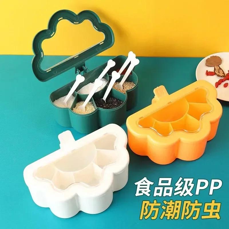 4 in 1 Seasoning Box with Spoon Spice Jar Multi Compartment Salt Pepper Spice Jars Pots Kitchen Accessories Condiment Container A-1
4 in 1 Seasoning Box with Spoon Spice Jar Multi Compartment Salt Pepper Spice Jars Pots Kitchen Accessories Condiment Container A-1