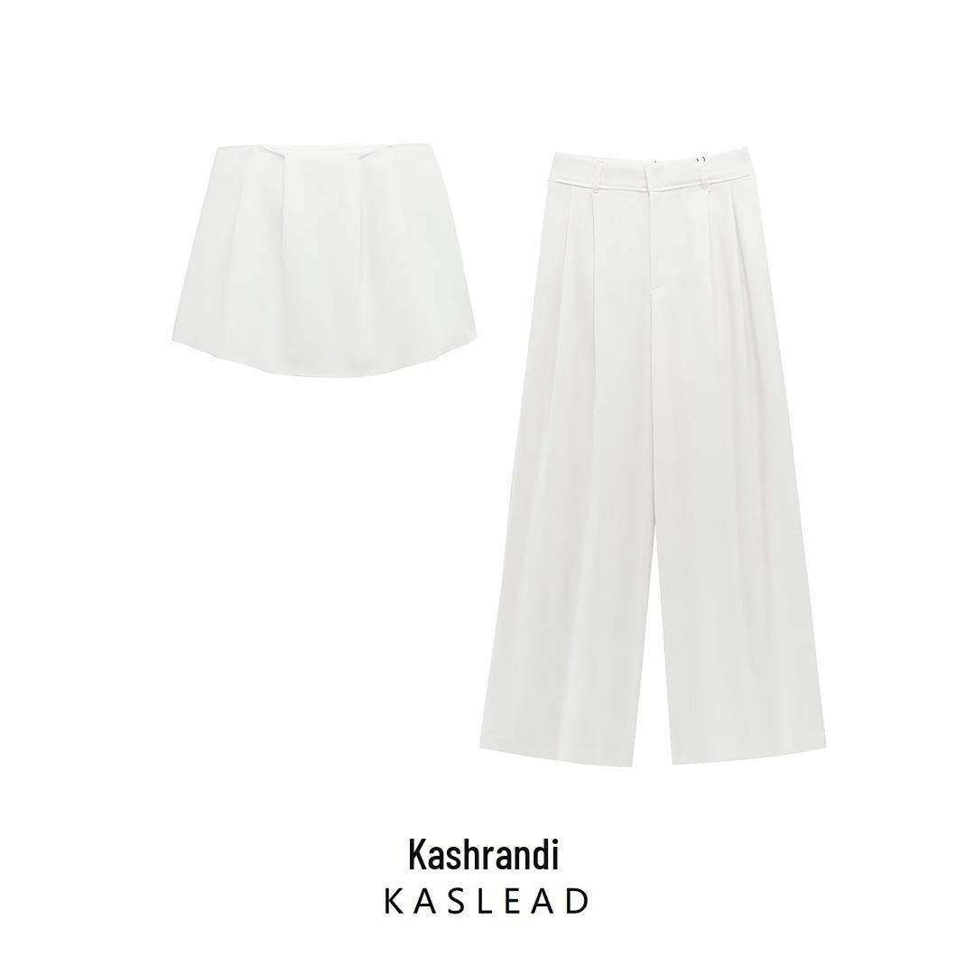 2025 Spring Women s European & American Pleated Strapless Top with Casual Long Pants XS
2025 Spring Women s European & American Pleated Strapless Top with Casual Long Pants XS
