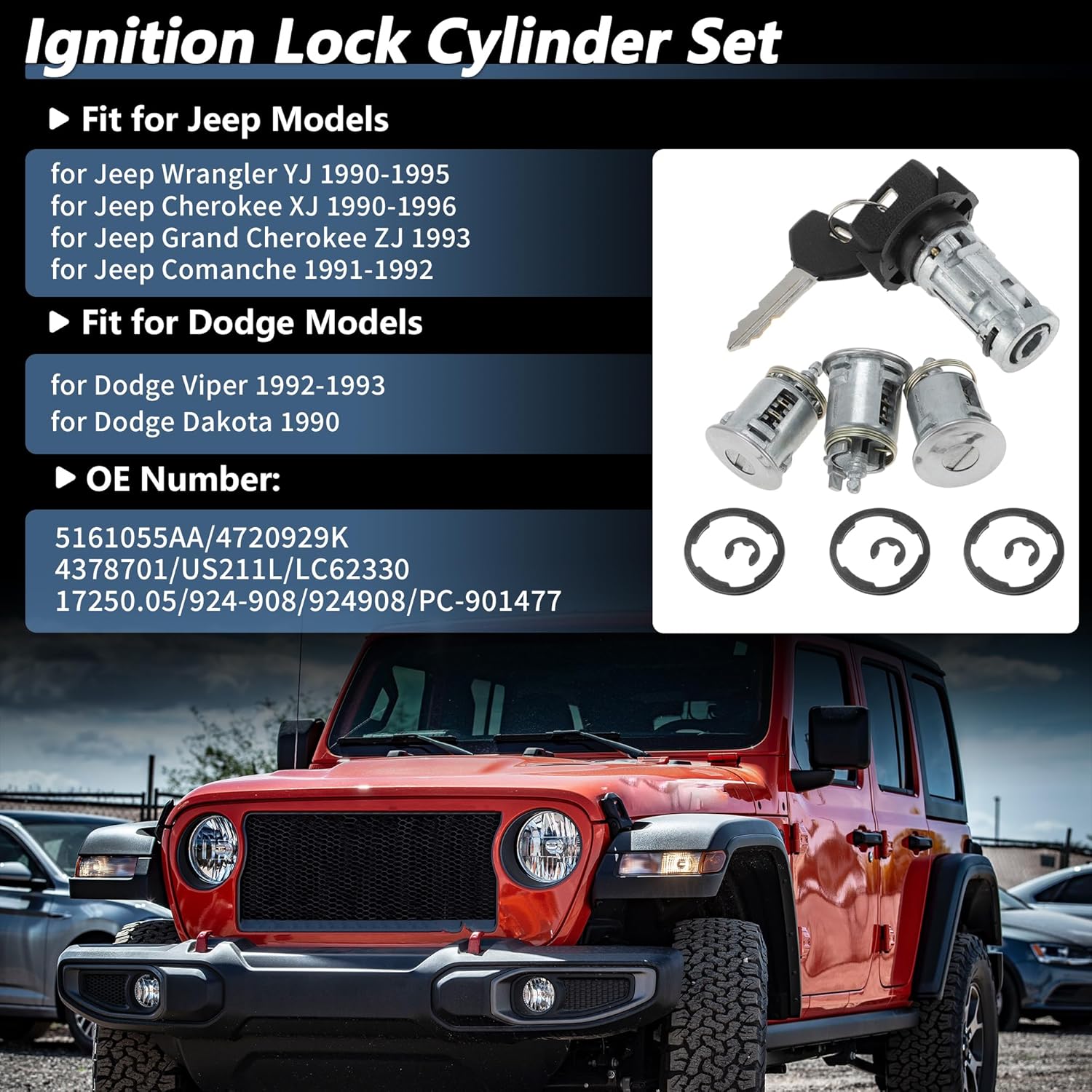 No.5161055AA/4720929K/4378701/US211L Ignition Lock Cylinder and Door Lock for Jeep Cherokee XJ 1990-1996 Ignition Switch Cylinder with 2 Key Set
No.5161055AA/4720929K/4378701/US211L Ignition Lock Cylinder and Door Lock for Jeep Cherokee XJ 1990-1996 Ignition Switch Cylinder with 2 Key Set