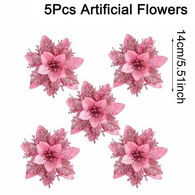 Pink Christmas Glitter Artificial Flowers Xmas Tree Toppers Ornaments Christmas Decorations for Home 2026 Gifts Navidad New Year
Pink Christmas Glitter Artificial Flowers Xmas Tree Toppers Ornaments Christmas Decorations for Home 2026 Gifts Navidad New Year