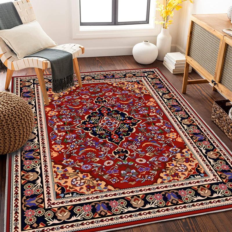 Ретро Ковер из Кристального Бархата Перт, Декоративный Коврик для Дома, Гостиной и Спальни, Легкий в Уходе Ковер 60*90cm