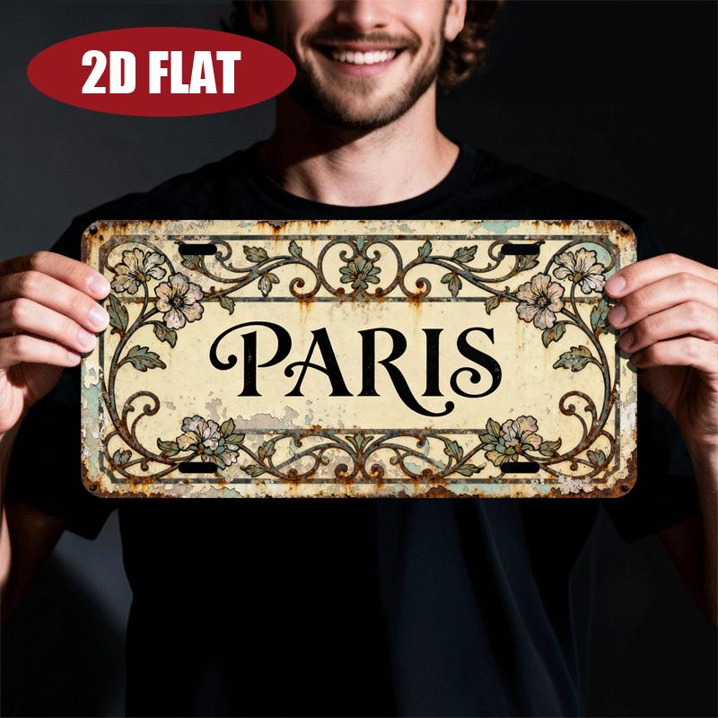 Vintage Paris Floral Pattern License Plate Style Metal Aluminum Plate Painting HD Print Bendable Weather Resistant Wall Art Deco 15x30cm(5.9x7.8inch)
Vintage Paris Floral Pattern License Plate Style Metal Aluminum Plate Painting HD Print Bendable Weather Resistant Wall Art Deco 15x30cm(5.9x7.8inch)