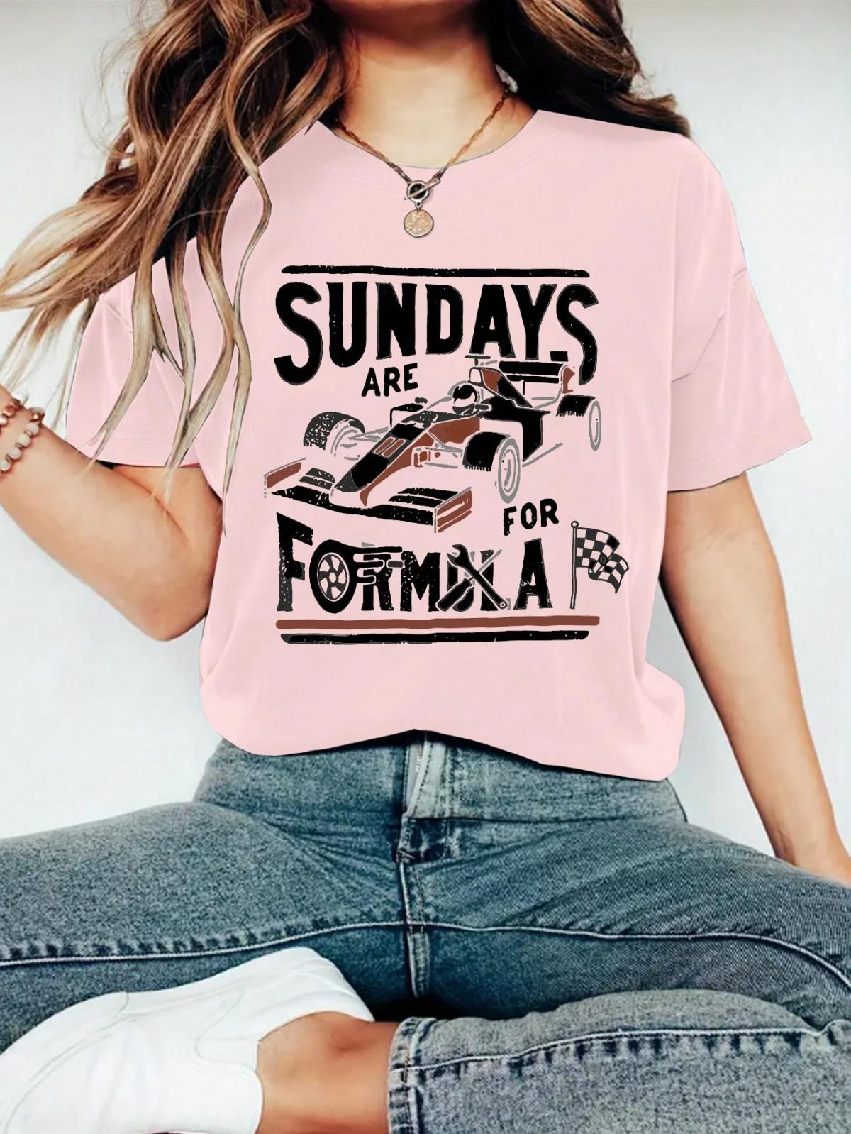 Sunday Are For Formula Racing Enthusiasts Womens Fashion Round Neck Race Car Graphic Short Sleeve TShirt Summer 4XL
Sunday Are For Formula Racing Enthusiasts Womens Fashion Round Neck Race Car Graphic Short Sleeve TShirt Summer 4XL