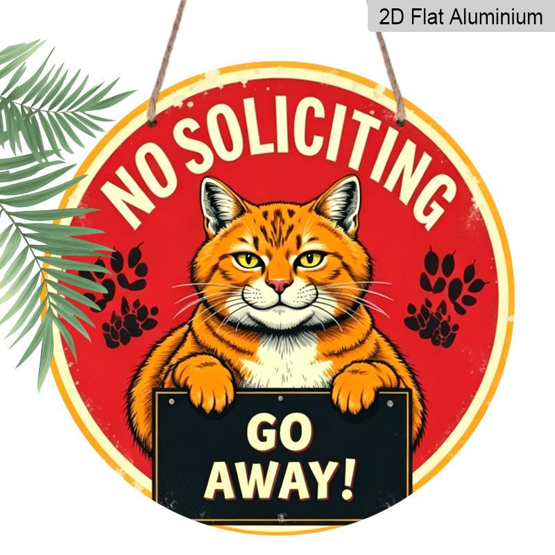 2D Flat, 1pc Metal Aluminum Sign No Soliciiting Go Away Tiger with Signboard Vintage Cartoon Style Decorative Round Shape, Perfect for Home, Garage 7.87×7.87inch
2D Flat, 1pc Metal Aluminum Sign No Soliciiting Go Away Tiger with Signboard Vintage Cartoon Style Decorative Round Shape, Perfect for Home, Garage 7.87×7.87inch