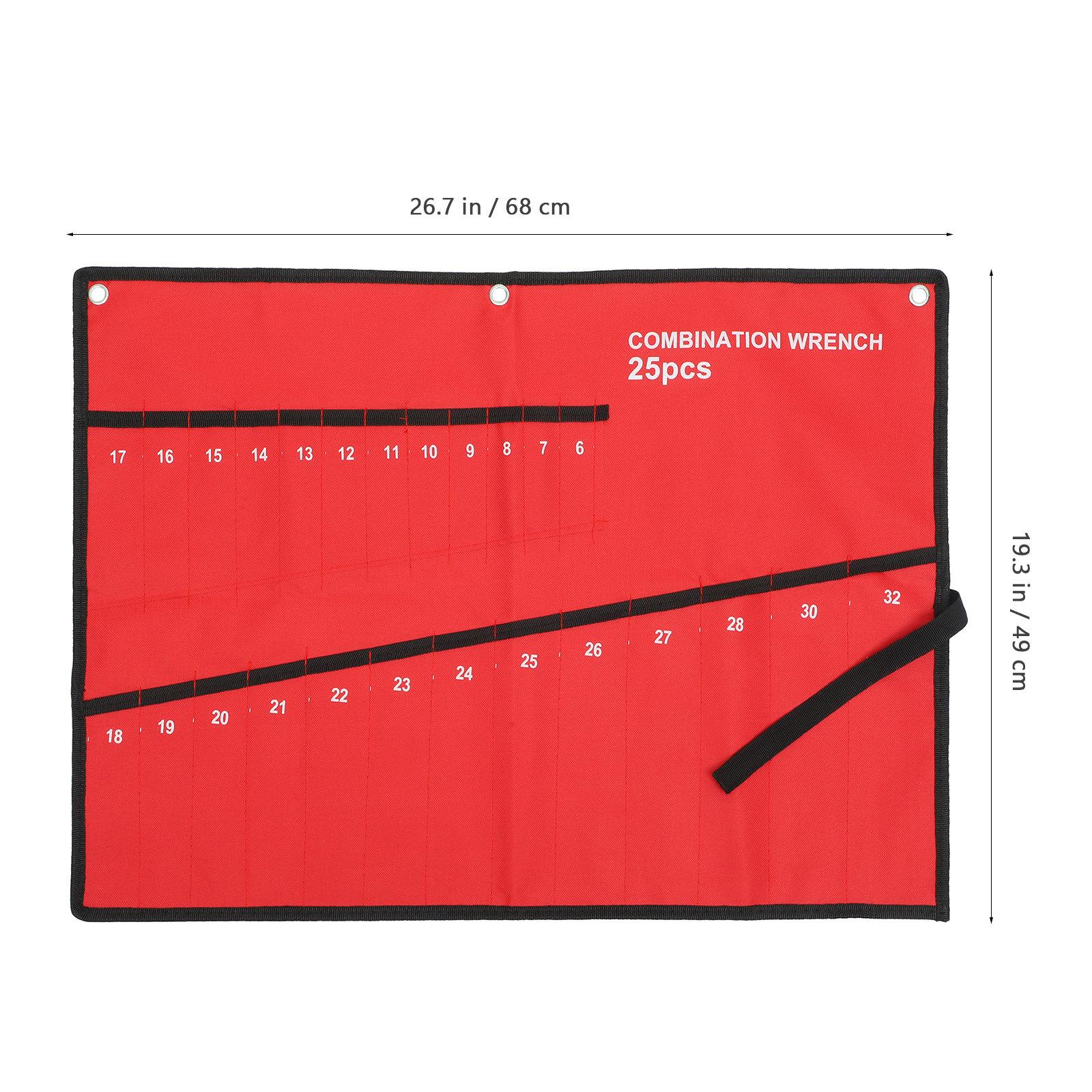 Tool Roll 25-Slot Wrench Storage Pouch Hanging Organizer Lightweight Tool Storage Holder Multipurpose Tools Pouch for Worksite червоний
Tool Roll 25-Slot Wrench Storage Pouch Hanging Organizer Lightweight Tool Storage Holder Multipurpose Tools Pouch for Worksite червоний