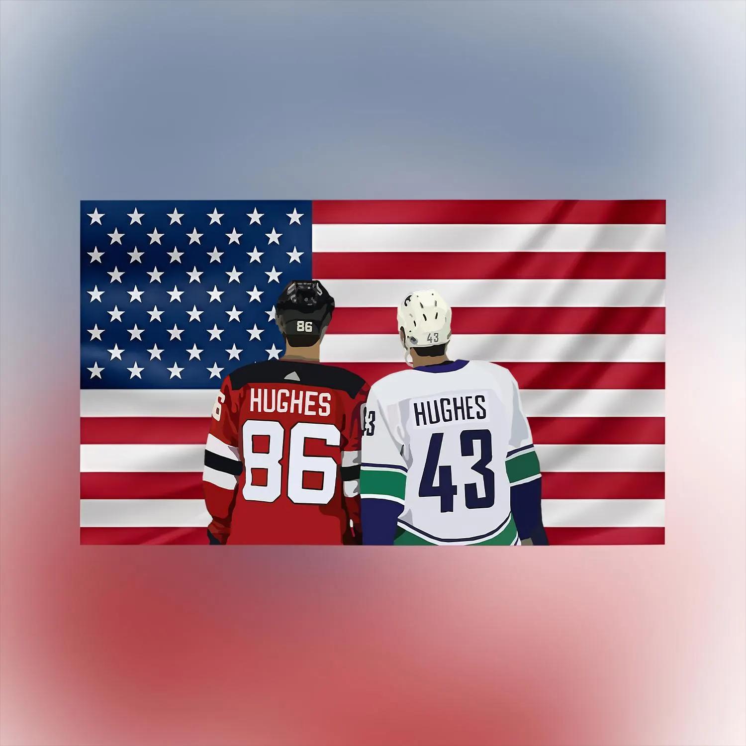 Jack Quinn Hughes Pink USA Flag Tapestry Hockey Brothers Wall Hanging NHL Fan Gift Flat Print 74x94cm(29x37in)
Jack Quinn Hughes Pink USA Flag Tapestry Hockey Brothers Wall Hanging NHL Fan Gift Flat Print 74x94cm(29x37in)