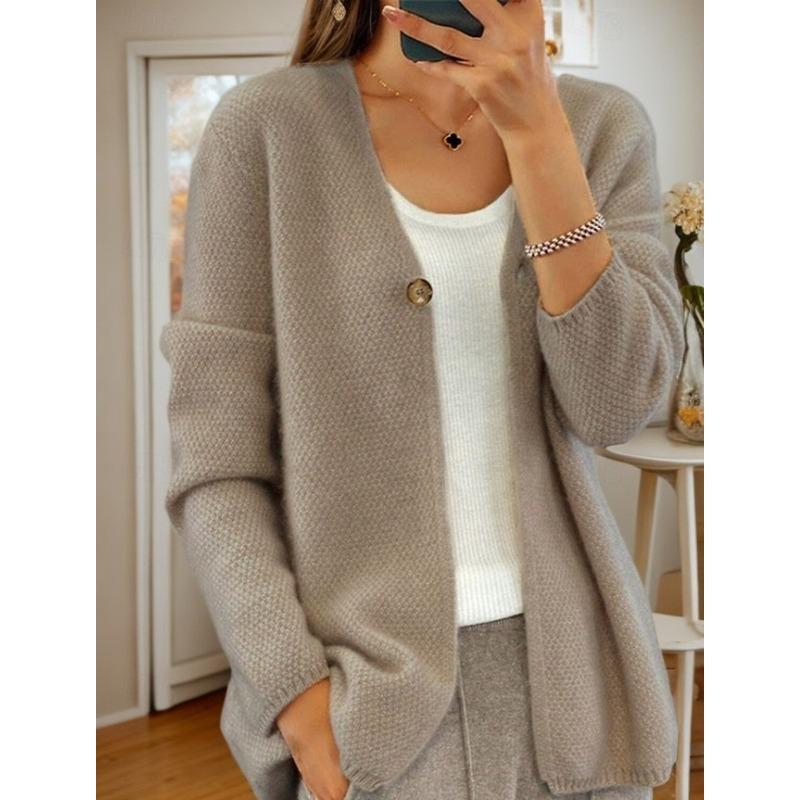 women s Solid Color V Neck Long Sleeve Knit Cardigan One Button Loose Casual Sweater Coat 2XL сірий колір
women s Solid Color V Neck Long Sleeve Knit Cardigan One Button Loose Casual Sweater Coat 2XL сірий колір