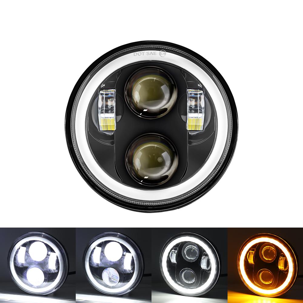 5.75 Inch Motorcycle Headlight Halo Angel Eyes High Low Beam 5 3/4 DRL Turn Signal Project for Harley Sportster 883 XL883 FXCW
5.75 Inch Motorcycle Headlight Halo Angel Eyes High Low Beam 5 3/4 DRL Turn Signal Project for Harley Sportster 883 XL883 FXCW
