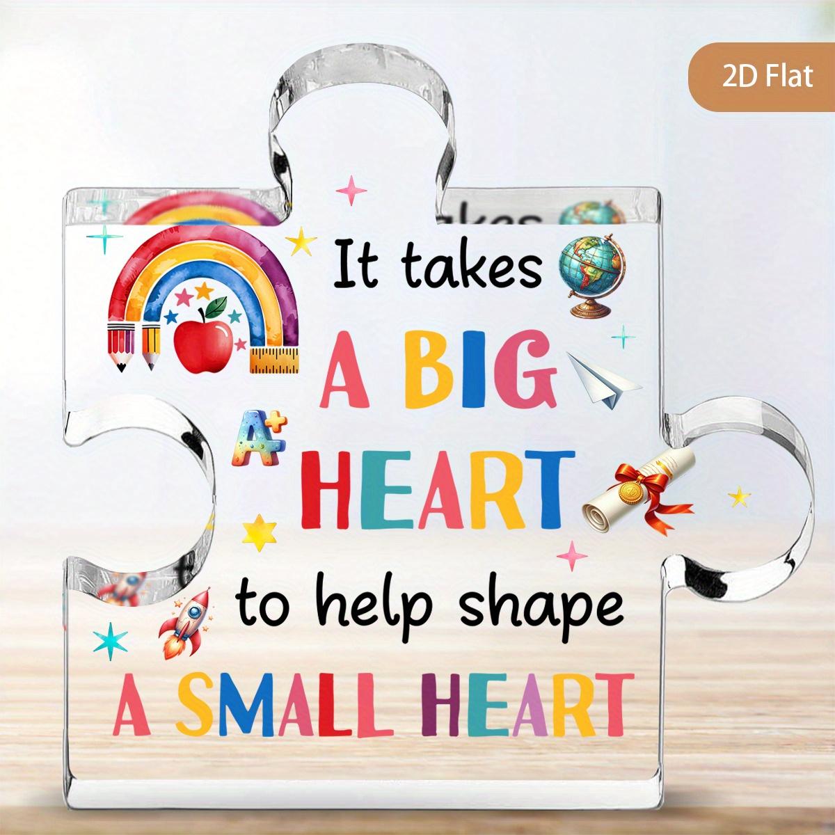 Heartfelt Teacher Appreciation Plaque - Inspirational It Takes A Big Heart To Help Shape A Small Heart Message, Colorful Rainbow & Apple Design, Pe 10*10cm
Heartfelt Teacher Appreciation Plaque - Inspirational It Takes A Big Heart To Help Shape A Small Heart Message, Colorful Rainbow & Apple Design, Pe 10*10cm