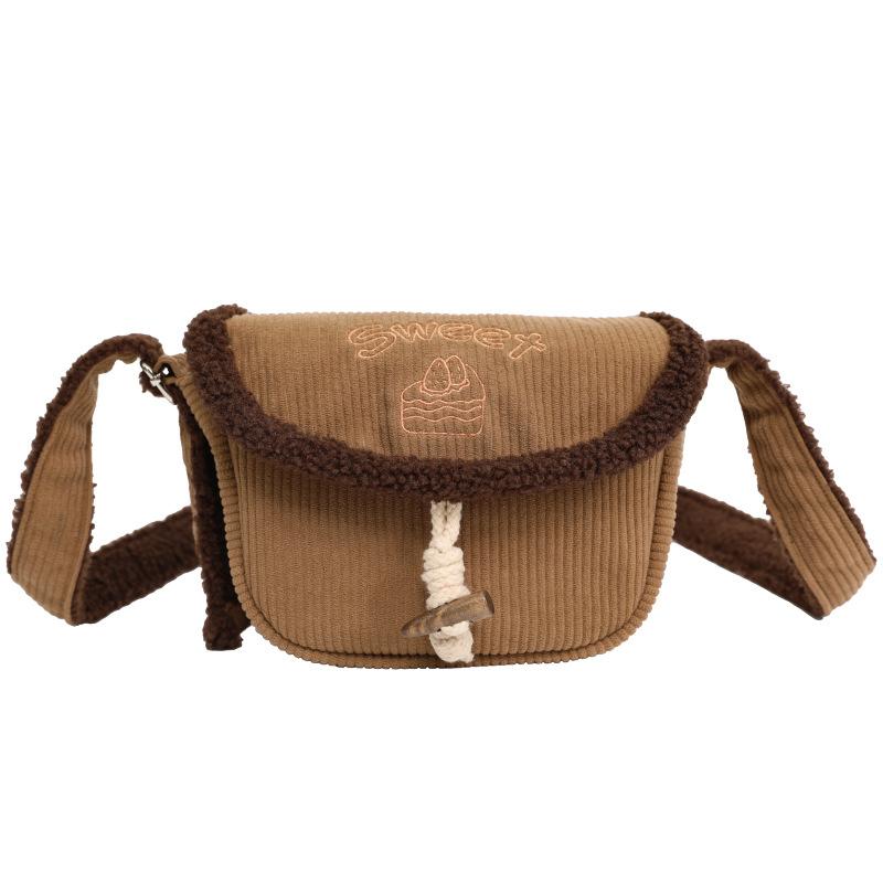 Retro corduroy small bag women s autumn and winter simple embroidery saddle bag messenger bag кавовий
Retro corduroy small bag women s autumn and winter simple embroidery saddle bag messenger bag кавовий