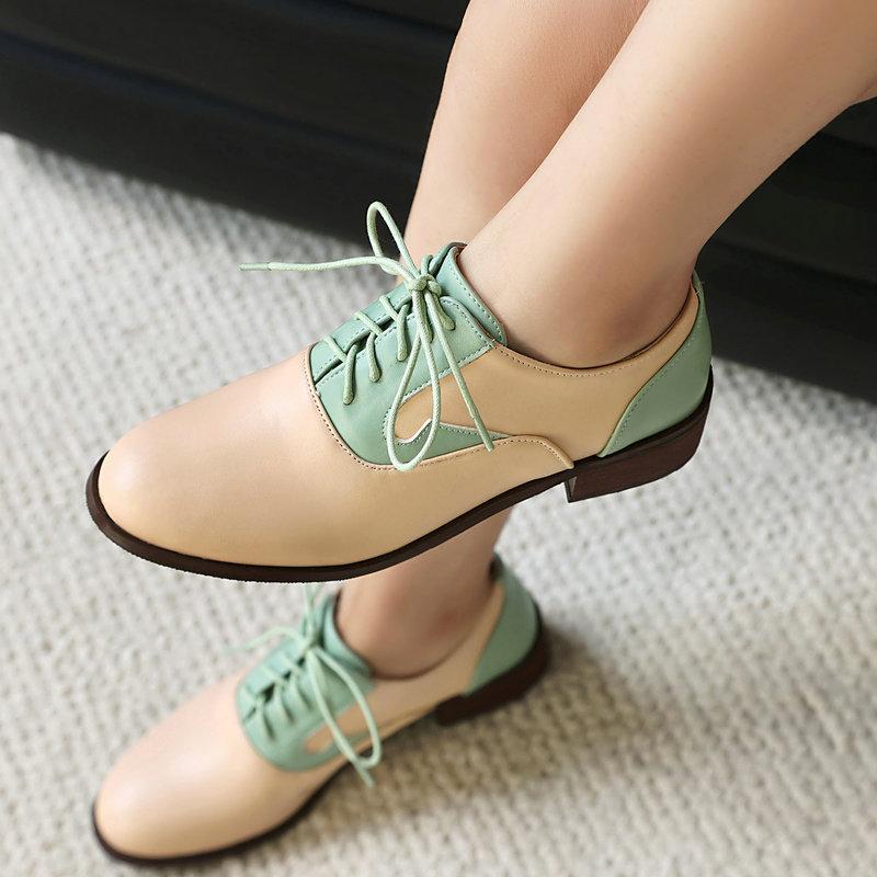 British Retro Oxford Shoes Casual Shoes Match Color Round Head Thick Heel Low Heel Work Shoes Lace-up Spring and Autumn Women s Single Shoes 34
British Retro Oxford Shoes Casual Shoes Match Color Round Head Thick Heel Low Heel Work Shoes Lace-up Spring and Autumn Women s Single Shoes 34