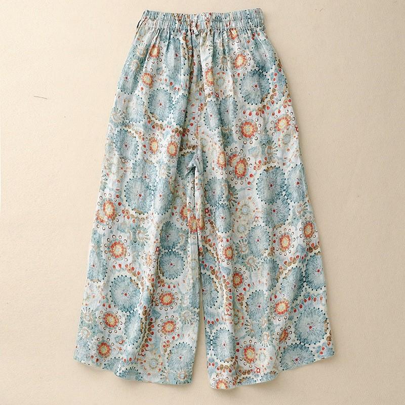 2025 summer new literary and retro elastic waist printed cotton and linen wide-leg pants women s simple fashion nine-point casual pants M
2025 summer new literary and retro elastic waist printed cotton and linen wide-leg pants women s simple fashion nine-point casual pants M