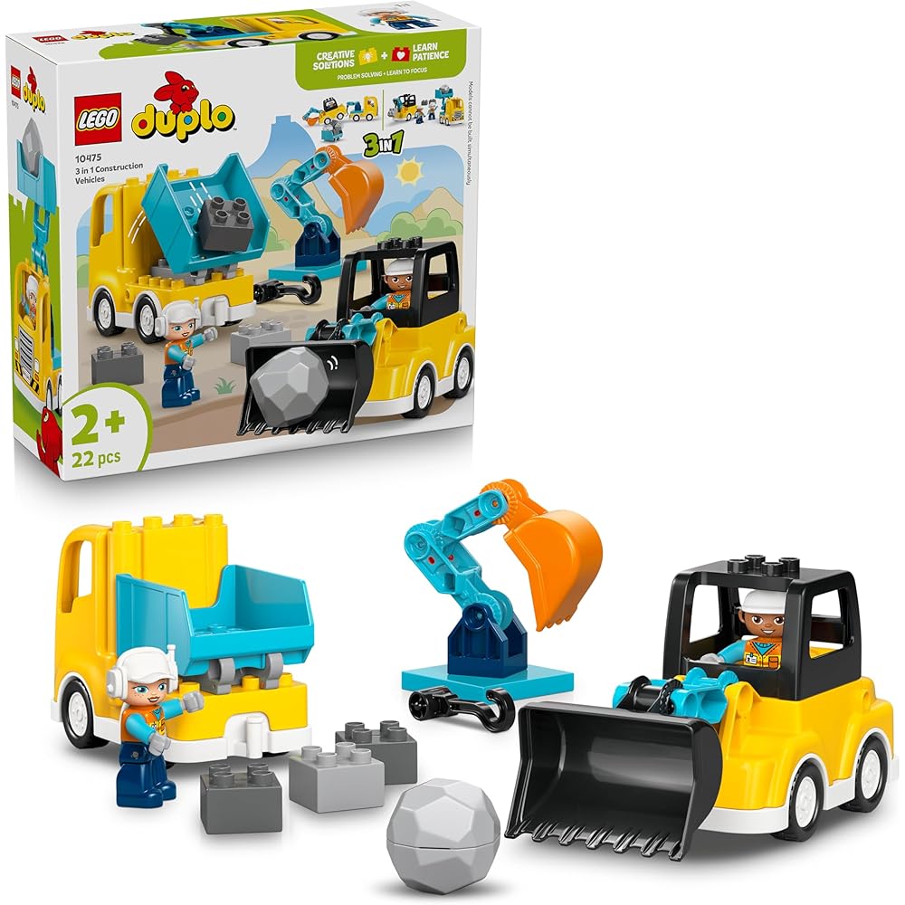 LEGO DUPLO 3-in-1 Construction Vehicle Toy for Kids Ages 1.5 to 4 Blocks Educational Playset 10475
LEGO DUPLO 3-in-1 Construction Vehicle Toy for Kids Ages 1.5 to 4 Blocks Educational Playset 10475