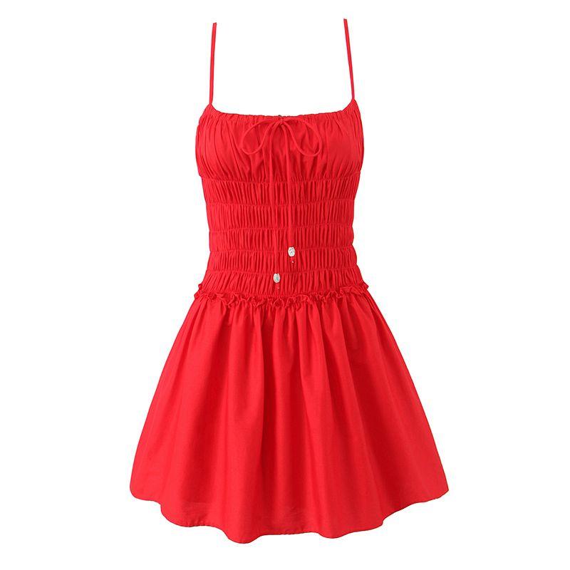 Summer Little Red Dress House Same Style French Pure Desire Style Ruched Slim Fit Tied Vacation Bandeau Sling Dress Red S
Summer Little Red Dress House Same Style French Pure Desire Style Ruched Slim Fit Tied Vacation Bandeau Sling Dress Red S