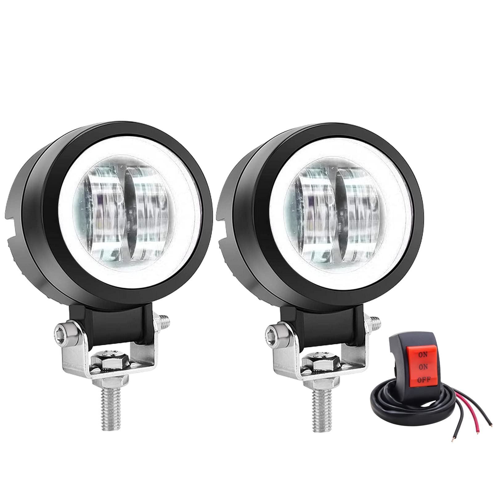20W Motorcycle Fog Lights with Cut Line and White Squid LED Work High Long Shock with Set of 2 X-STYLE Rings, Lights, 12V/24V DC, Brightness,
20W Motorcycle Fog Lights with Cut Line and White Squid LED Work High Long Shock with Set of 2 X-STYLE Rings, Lights, 12V/24V DC, Brightness,