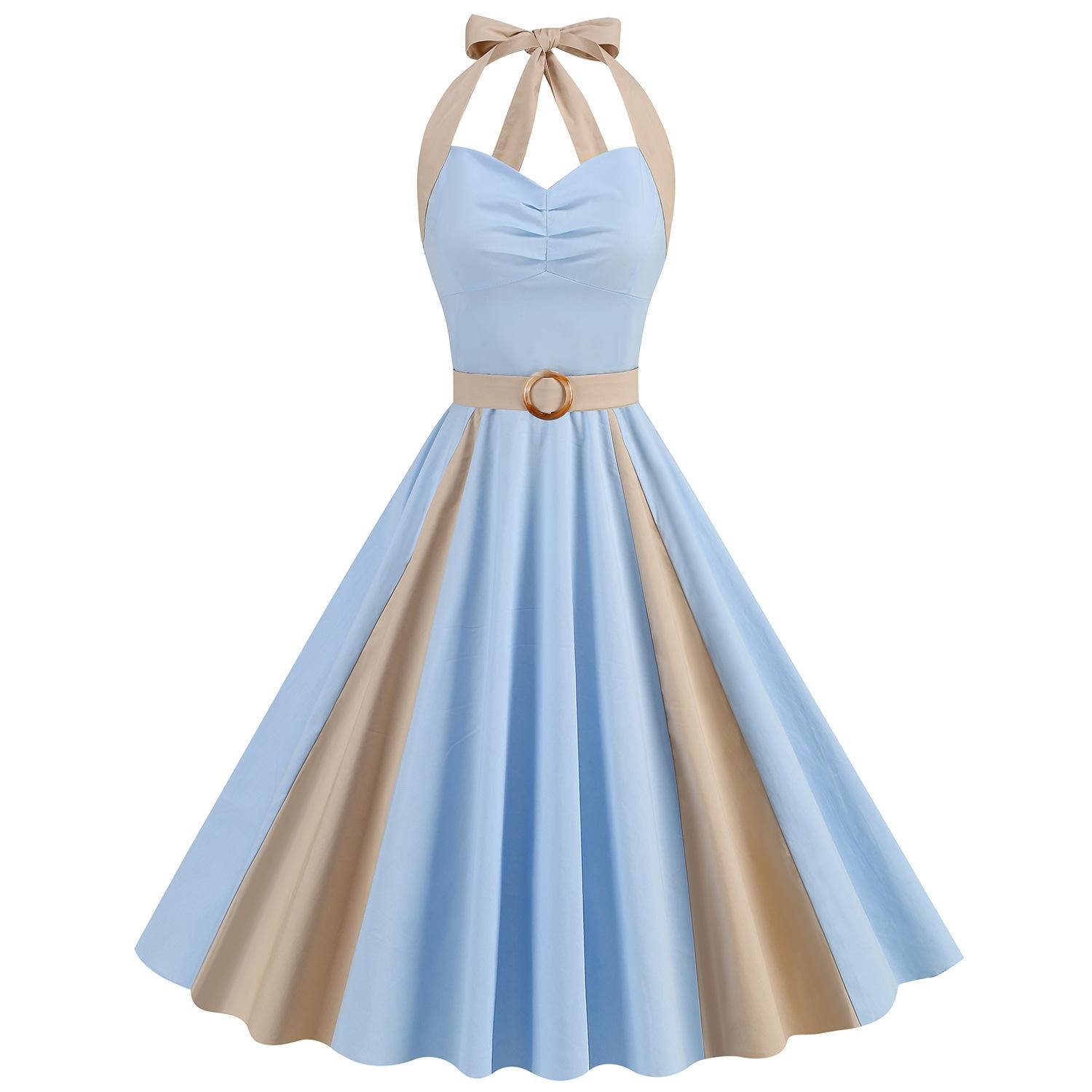 New Vintage-Style Patchwork Midi Dress for Women: Fashionable, Youthful, Halter Neck, Tie-Front, and Full Skirt XXL
New Vintage-Style Patchwork Midi Dress for Women: Fashionable, Youthful, Halter Neck, Tie-Front, and Full Skirt XXL