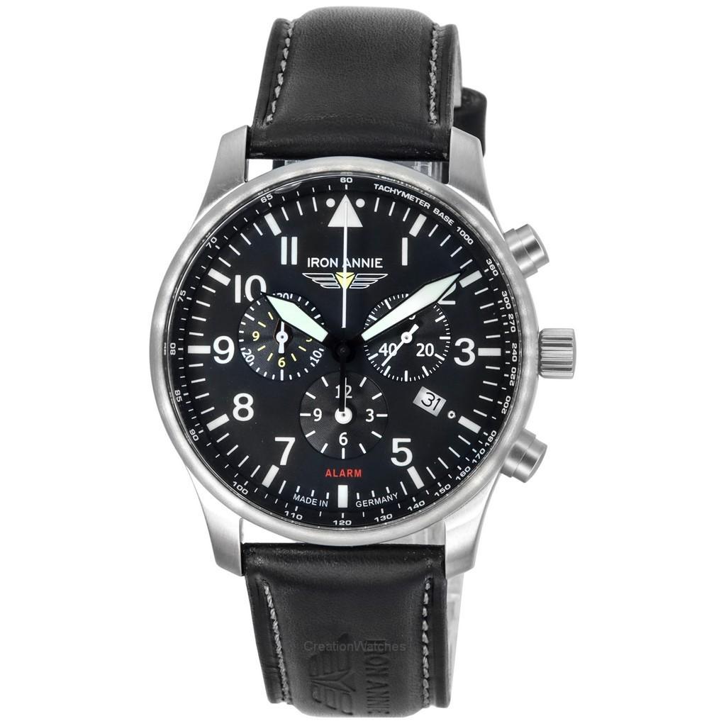 Iron Annie F13 Tempelhof Chronograph Кожаный ремешок Черный циферблат Кварцевые 56822 100M Мужские часы
Iron Annie F13 Tempelhof Chronograph Кожаный ремешок Черный циферблат Кварцевые 56822 100M Мужские часы