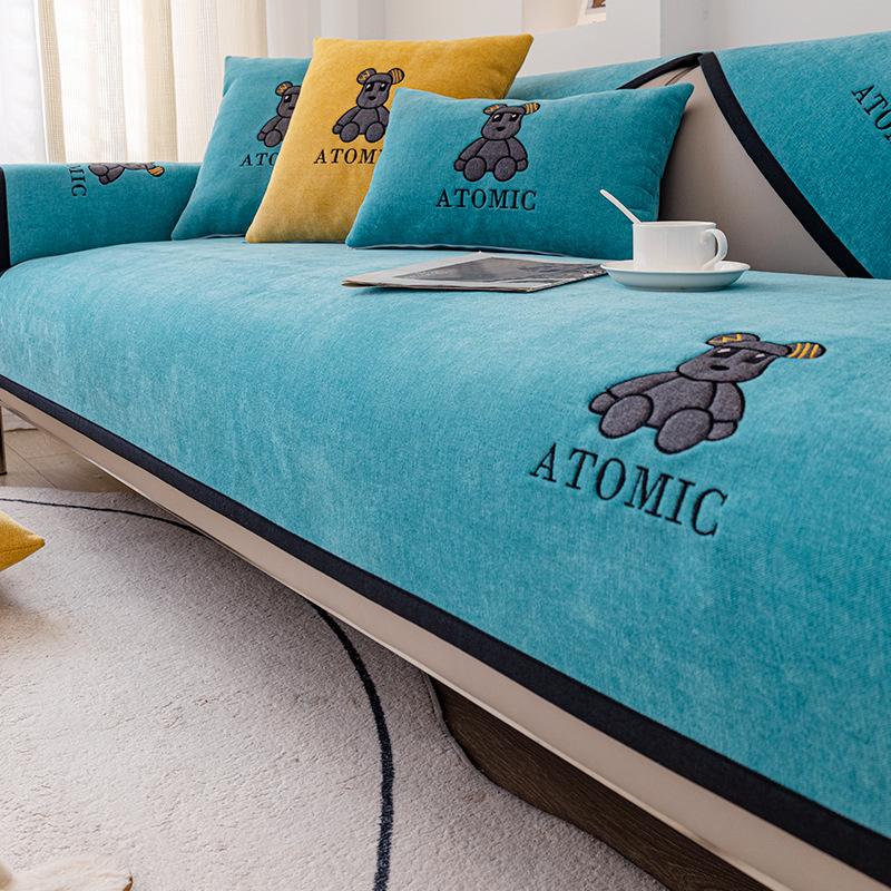 Подушка для дивана Four Seasons, универсальная синель в скандинавском стиле, нескользящая простая современная подушка, чехол для дивана, утолщенная ткань 70*70cm