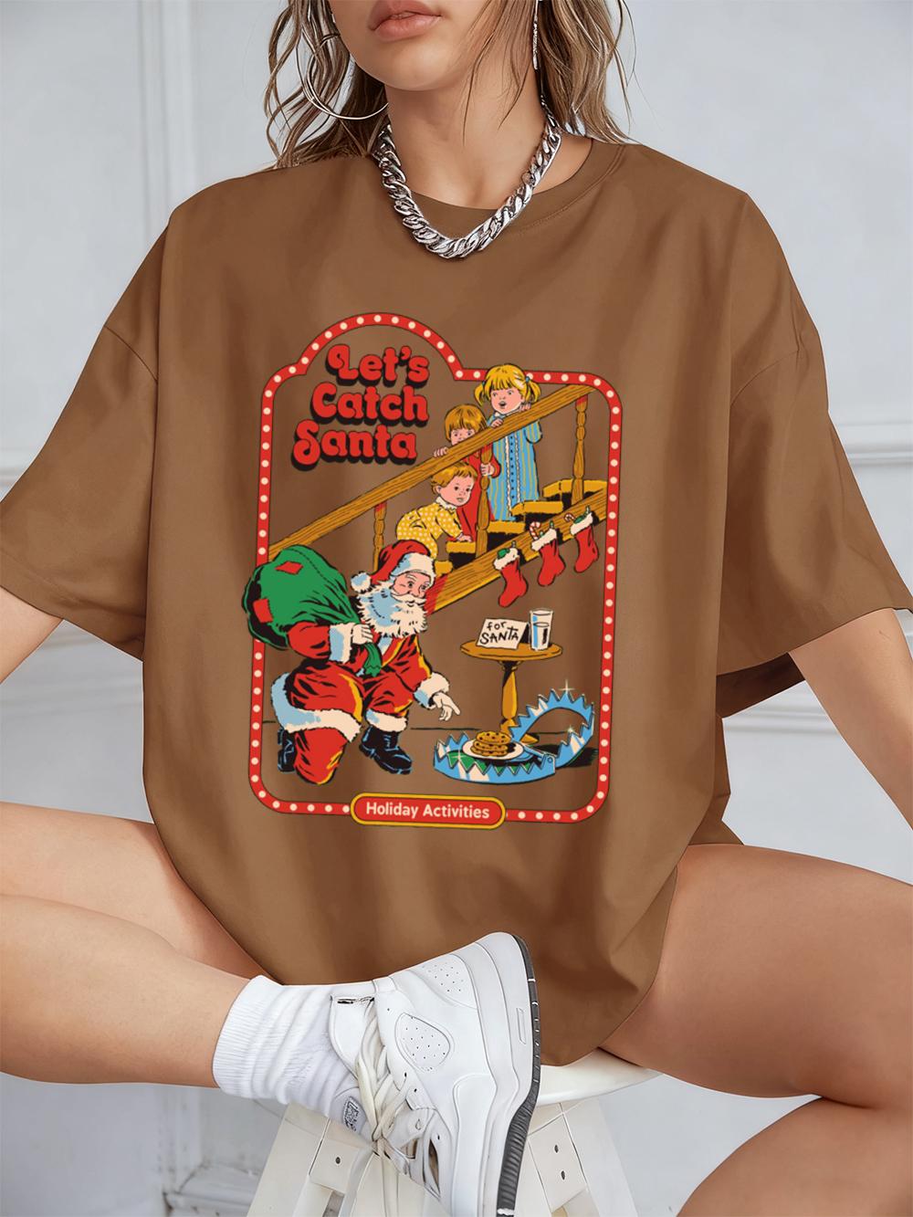 LetS Catch Santa Printing TShirts Womens Summer Cotton Short Sleeve T Shirt ONeck Comfortable Loose Tops Casual Woman Clothes S
LetS Catch Santa Printing TShirts Womens Summer Cotton Short Sleeve T Shirt ONeck Comfortable Loose Tops Casual Woman Clothes S