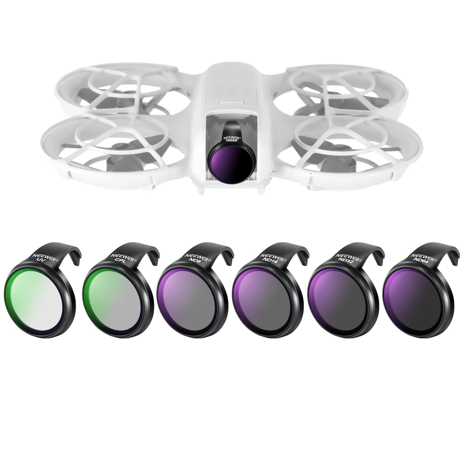 NEEWER ND Filter Set for DJI NEO 6 Pieces Ultra Thin Multiple Coating HD Glass Proof Neutral Density Filter Polarizing Filter Protective Filter Lens
NEEWER ND Filter Set for DJI NEO 6 Pieces Ultra Thin Multiple Coating HD Glass Proof Neutral Density Filter Polarizing Filter Protective Filter Lens