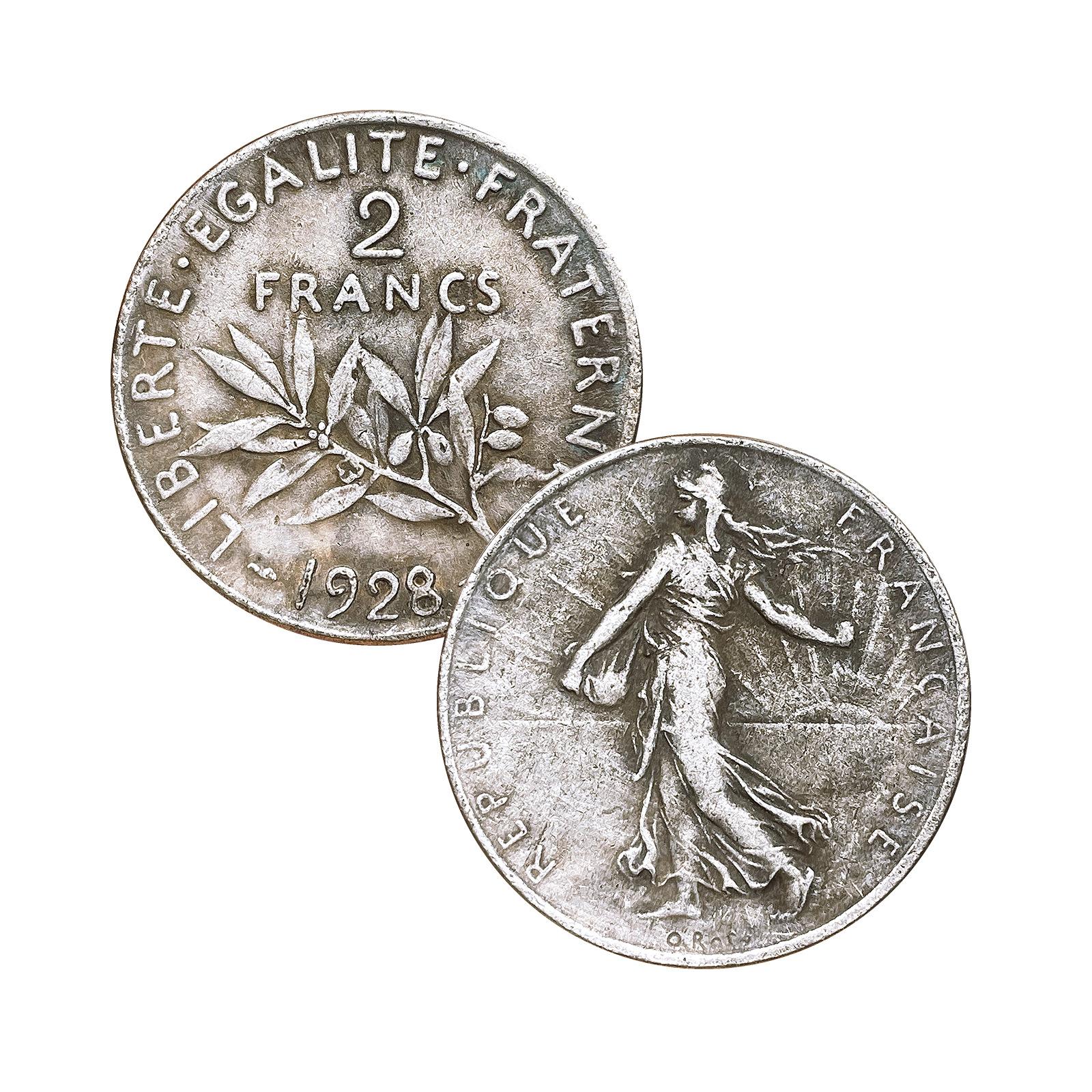 French goddess of sowing, 1928, French Republic, 2 franc commemorative coin, antique, collectible, diameter 27mm
French goddess of sowing, 1928, French Republic, 2 franc commemorative coin, antique, collectible, diameter 27mm