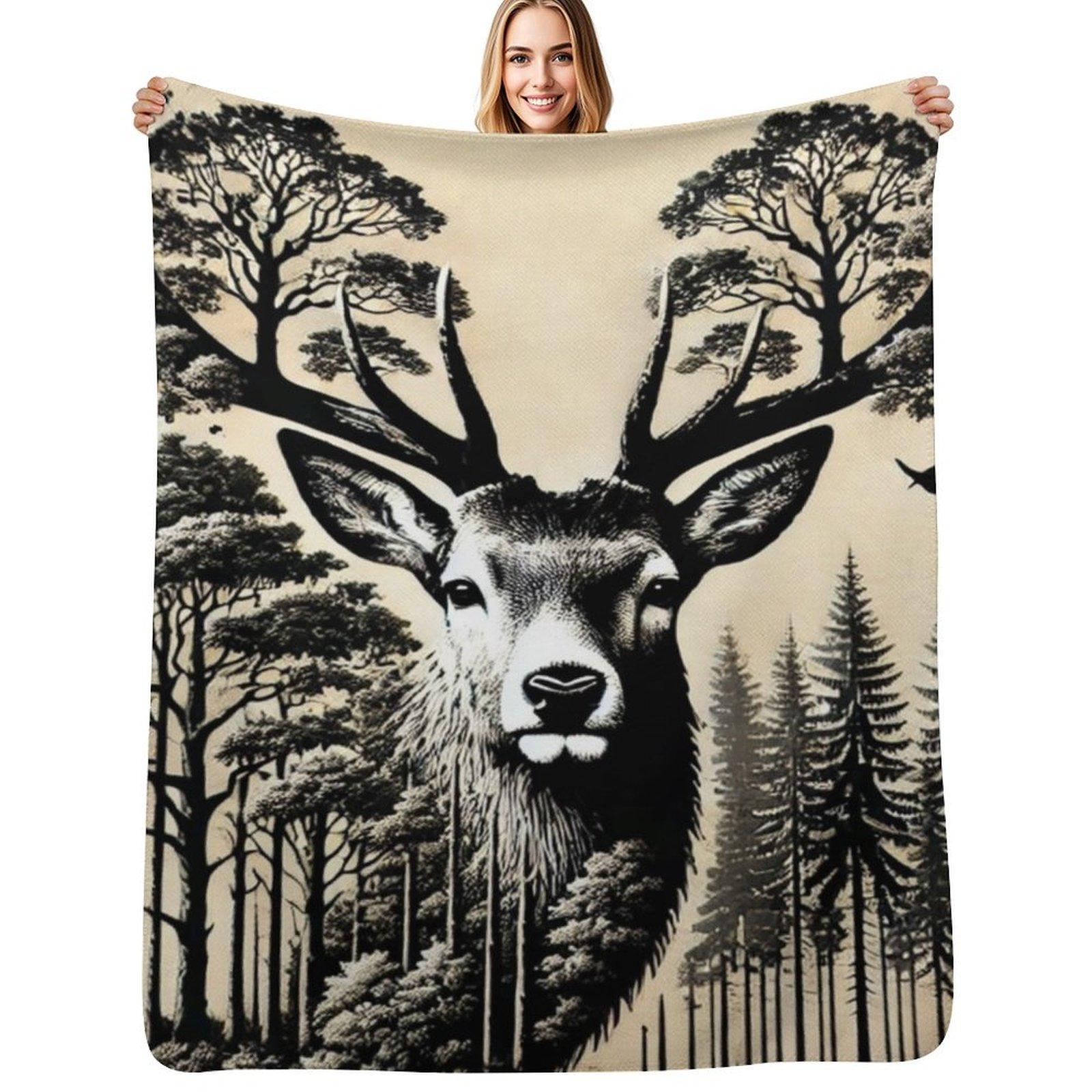 Black and White Stag in Forest Throw Blanket All Weather Soft Throw Blanket for Sofa 102x76cm(40x30in)
Black and White Stag in Forest Throw Blanket All Weather Soft Throw Blanket for Sofa 102x76cm(40x30in)