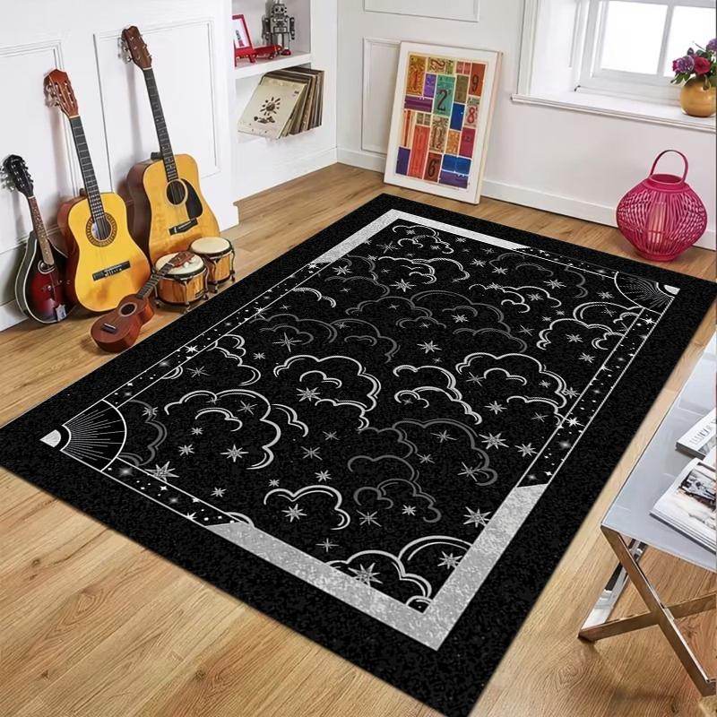 Mystic Celestial Area Rug Black Celestial Starburst Design Large Non-Slip Soft Floor Mat Carpet Doormat for Living Room Bedroom 40x60cm
Mystic Celestial Area Rug Black Celestial Starburst Design Large Non-Slip Soft Floor Mat Carpet Doormat for Living Room Bedroom 40x60cm