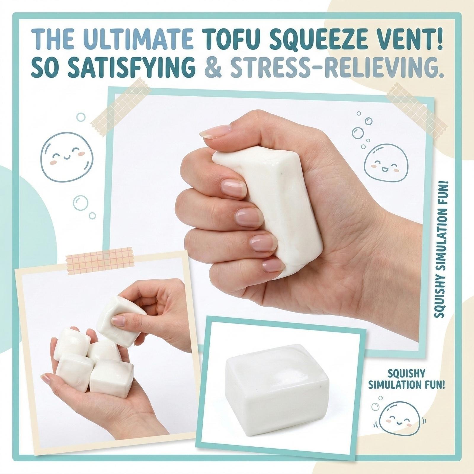 Tofu Stress Relief Toy Soft Gift One Size
Tofu Stress Relief Toy Soft Gift One Size