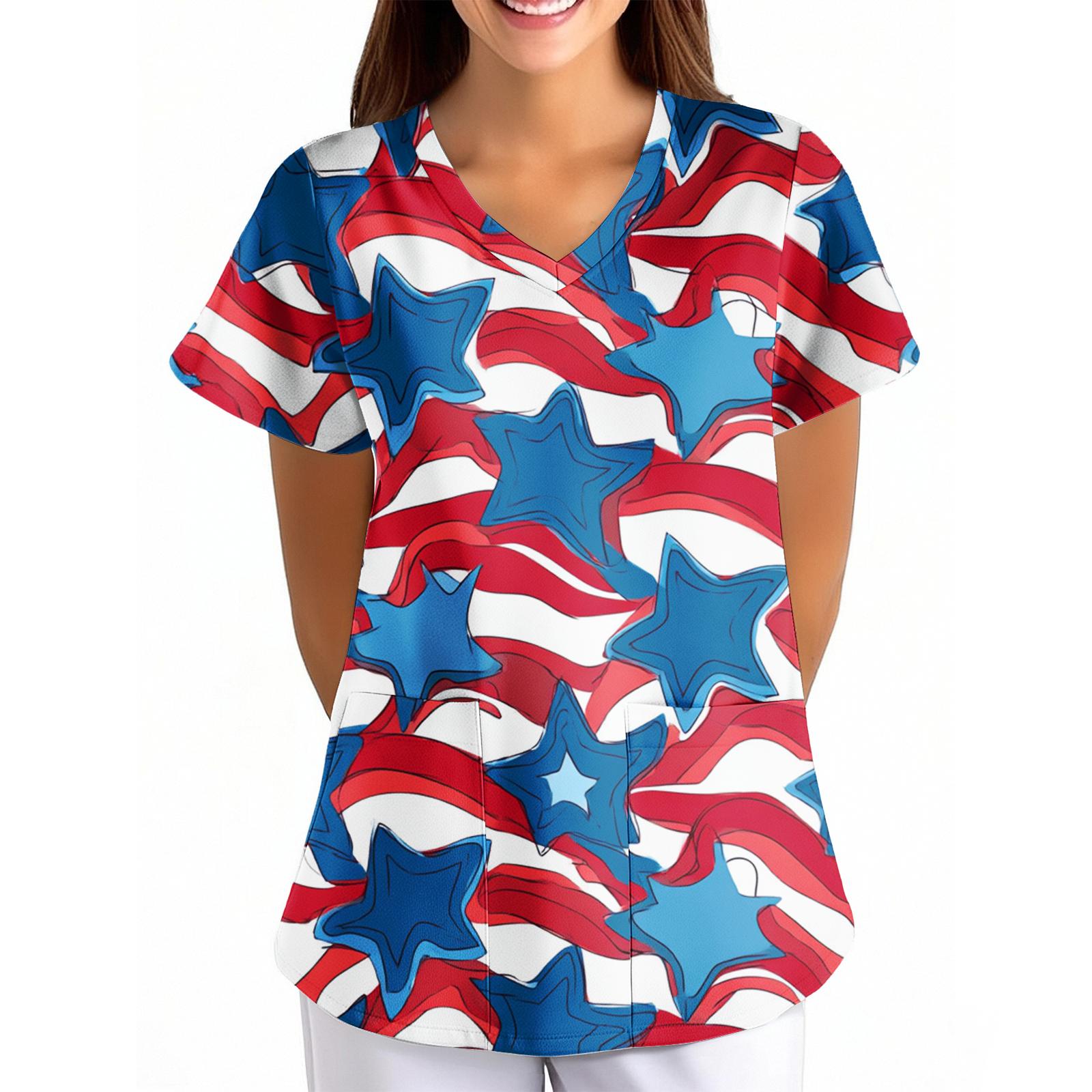 Women s Independence Day Printed Loose V-Neck Pocket Short-Sleeved Clothing XL
Women s Independence Day Printed Loose V-Neck Pocket Short-Sleeved Clothing XL