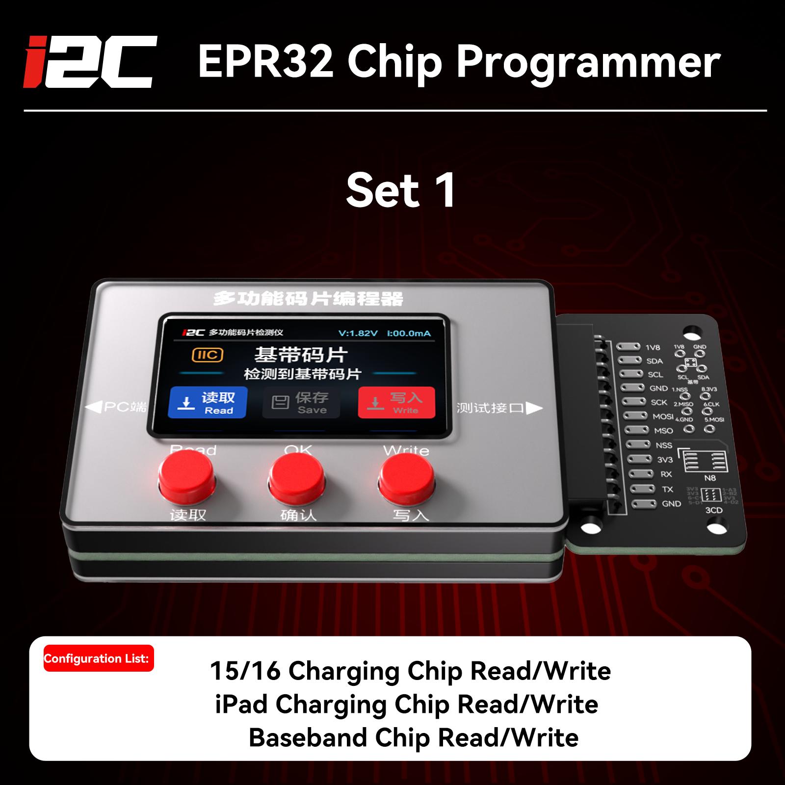 I2C EPR32 Charging Baseband Chip Programmer Read&Write of Chip Data for IPhone 5-17 PM IPad Macbook Android Boot Analysis Tools EPR32 Set A
I2C EPR32 Charging Baseband Chip Programmer Read&Write of Chip Data for IPhone 5-17 PM IPad Macbook Android Boot Analysis Tools EPR32 Set A